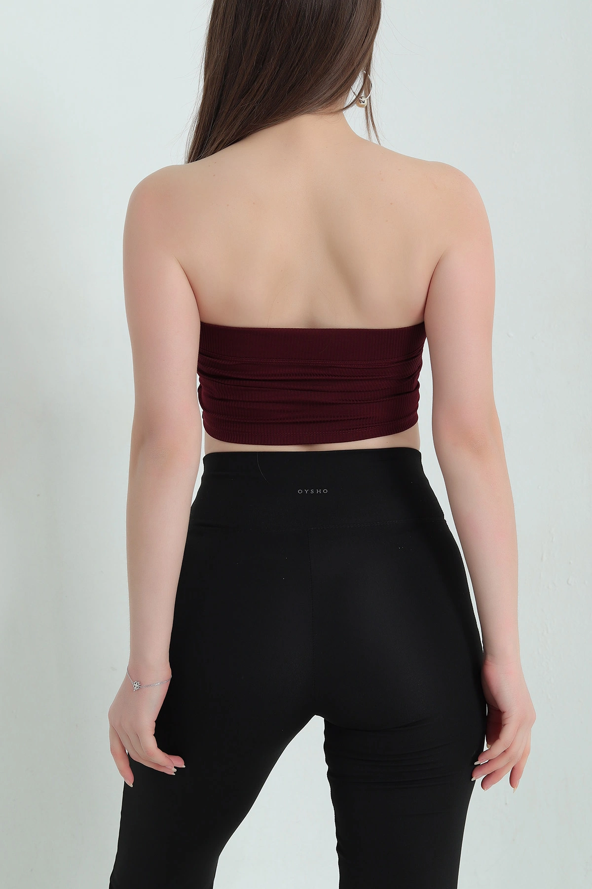 Bordo Fitilli Kaplı Straplez Büstiyer 337060