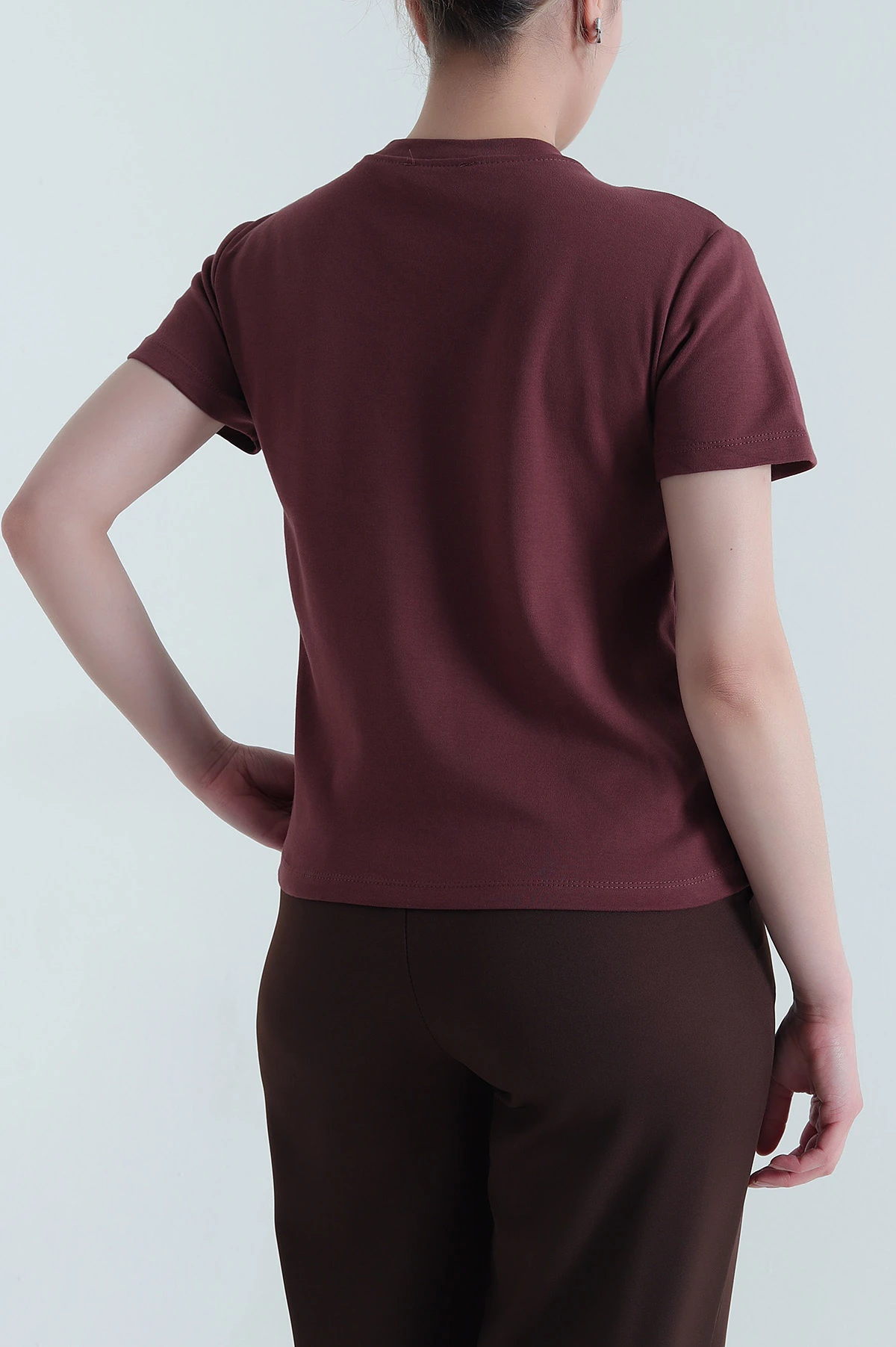 Bordo Fuarlı Tasarım Kadın Bluz 453158