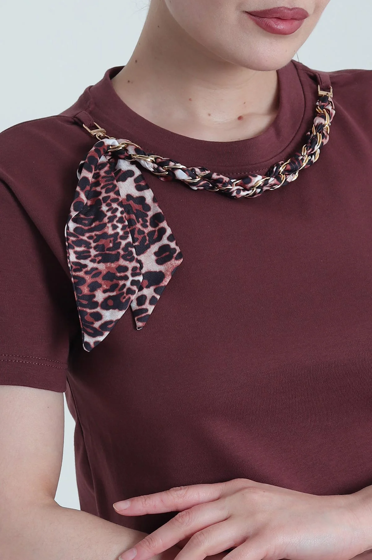 Bordo Fuarlı Tasarım Kadın Bluz 453158