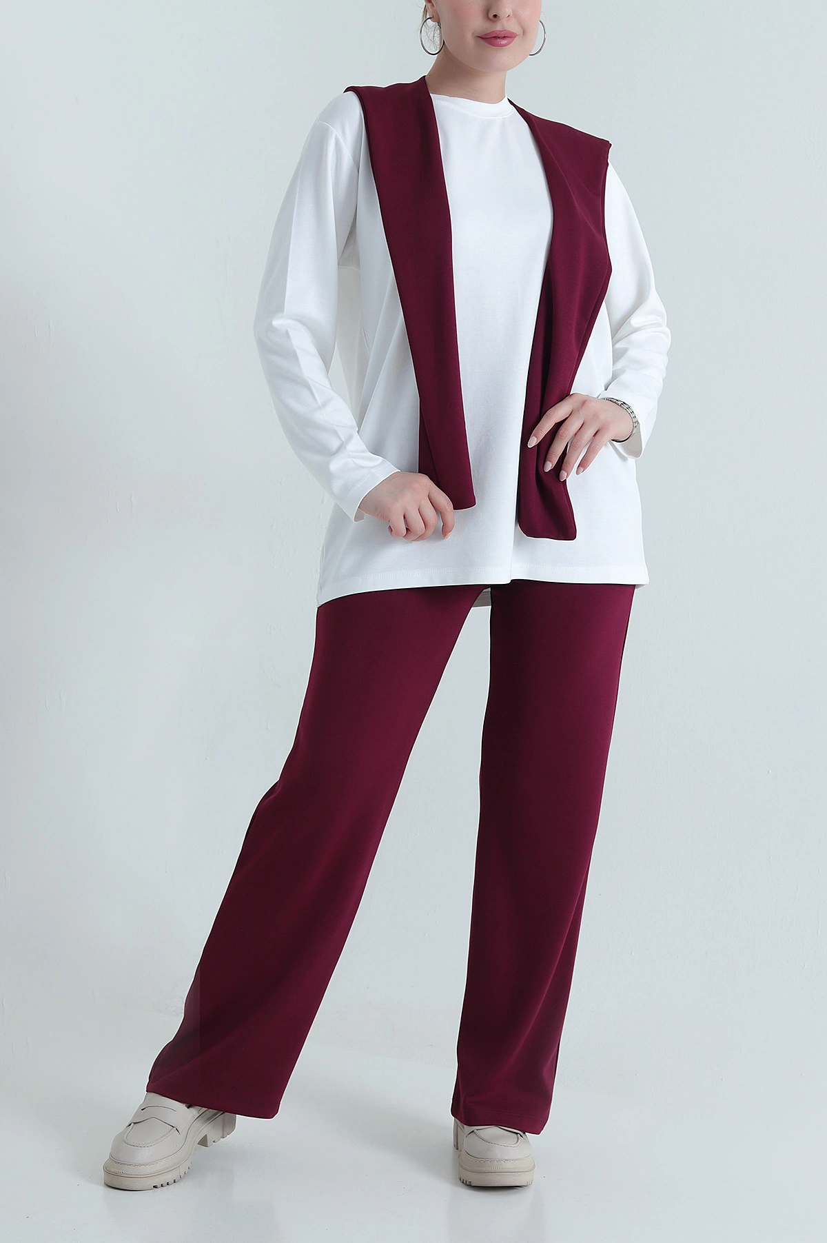 Bordo Garnili Atkılı Oysho Kadın İkili Takım 472664