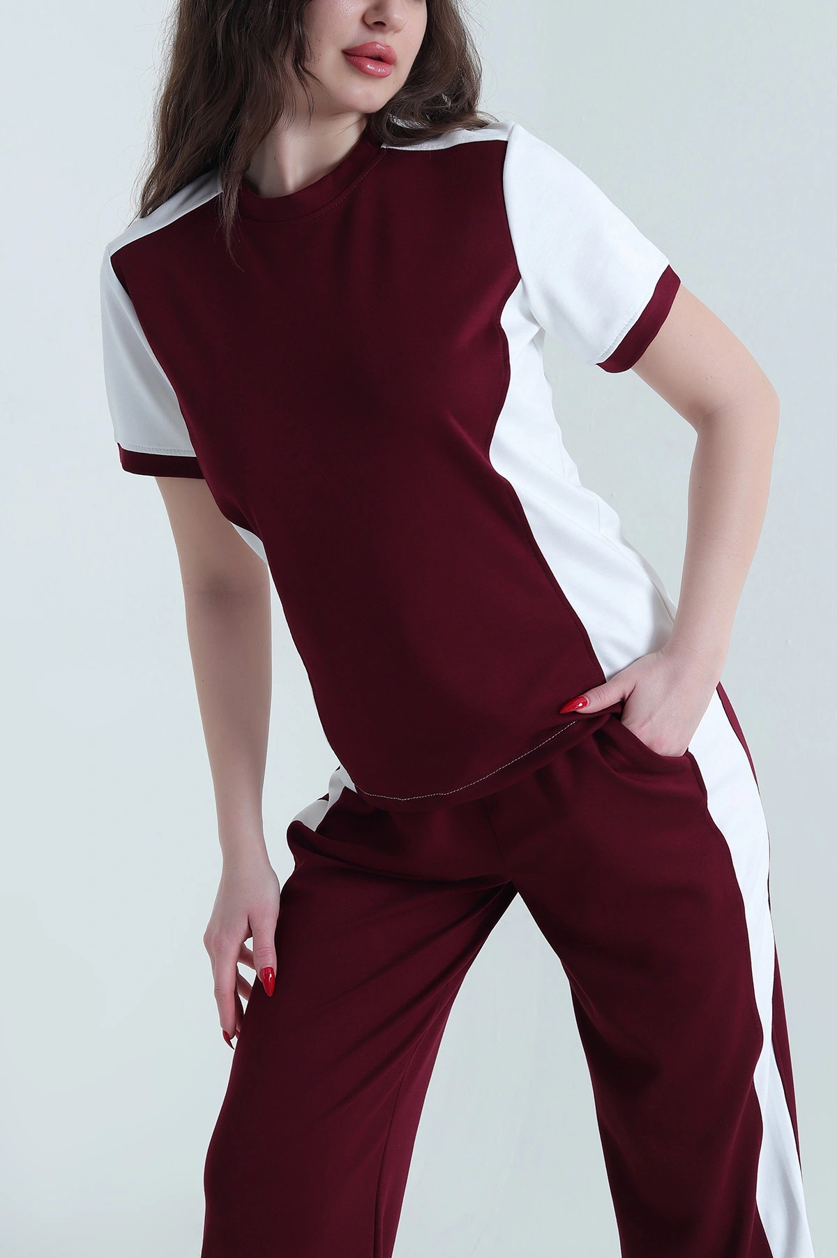 Bordo Garnili Modal Kadın İkili Takım 444871