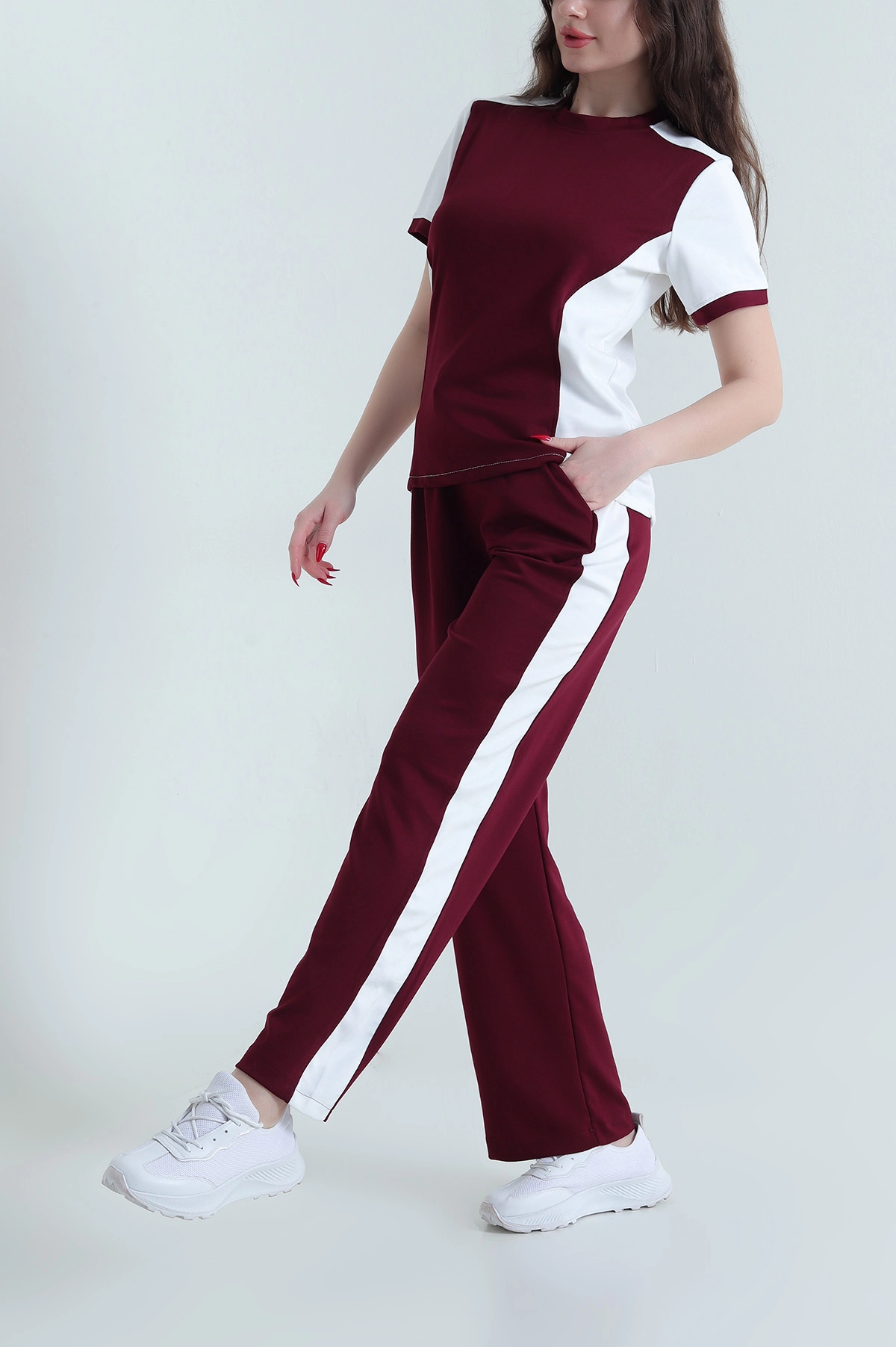 Bordo Garnili Modal Kadın İkili Takım 444871