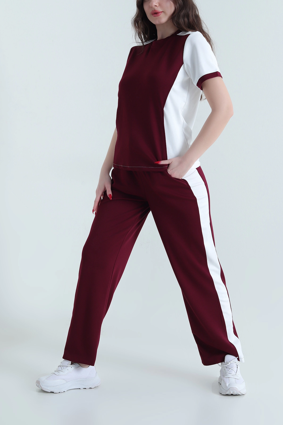 Bordo Garnili Modal Kadın İkili Takım 444871
