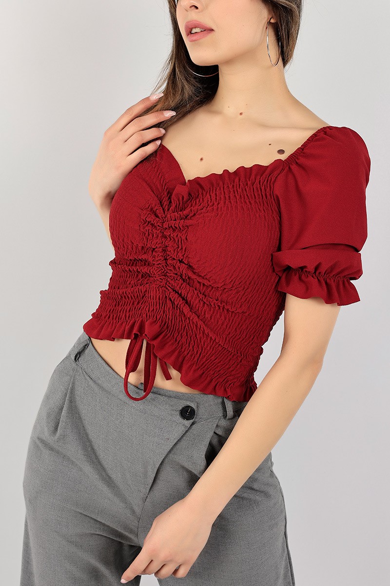 Bordo Gipeli Tasarım Atlas Bluz 101827