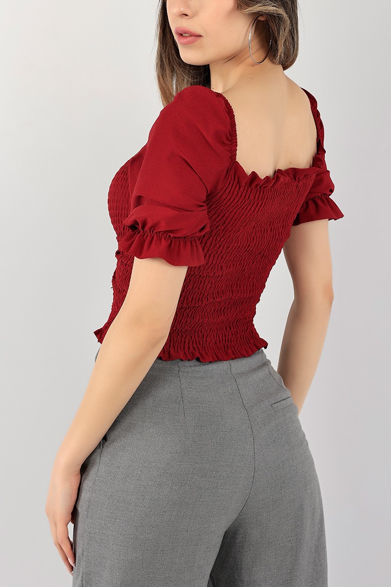 Bordo Gipeli Tasarım Atlas Bluz 101827