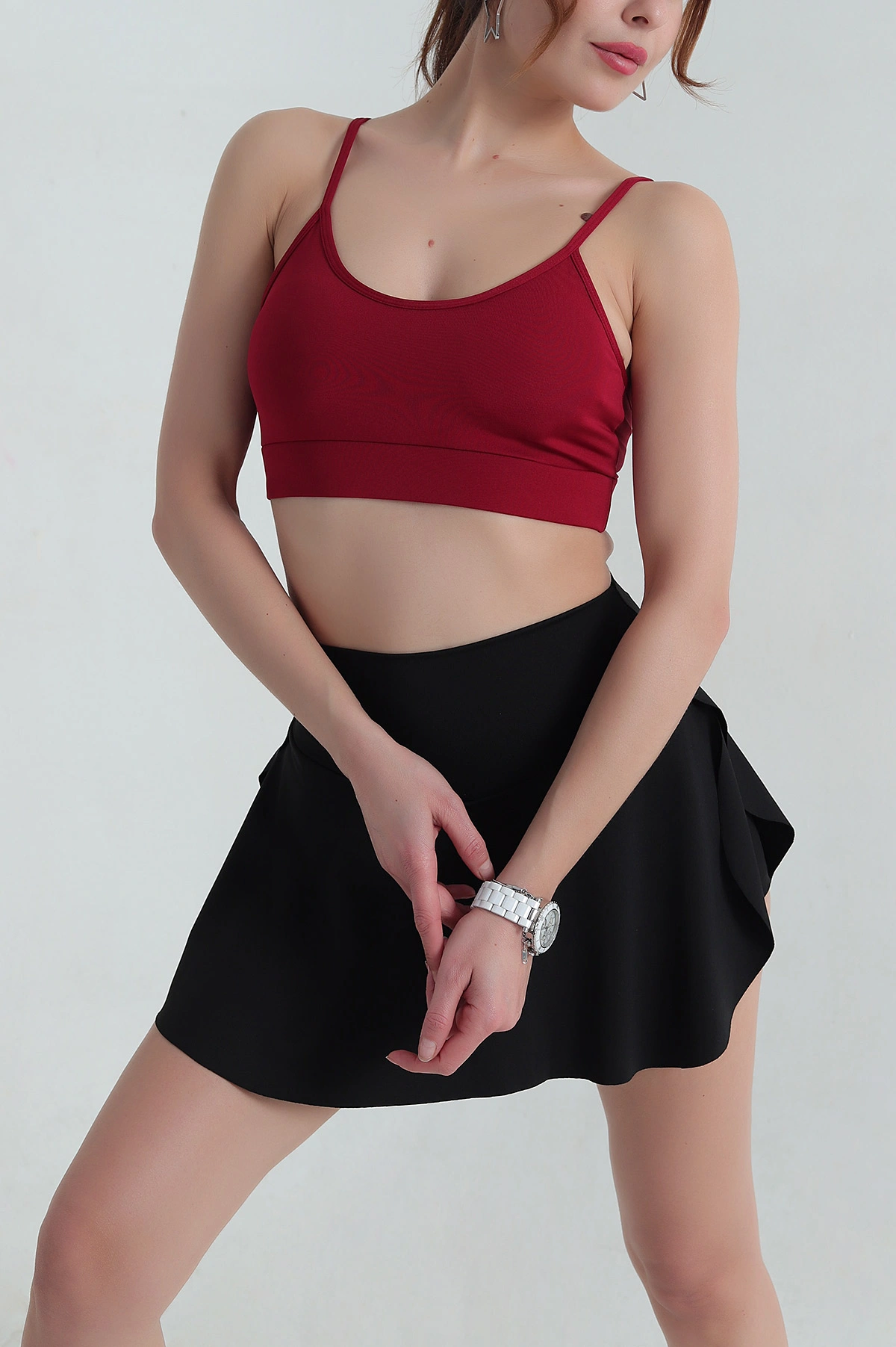 Bordo İp Askılı Pedli Büstiyer 411375