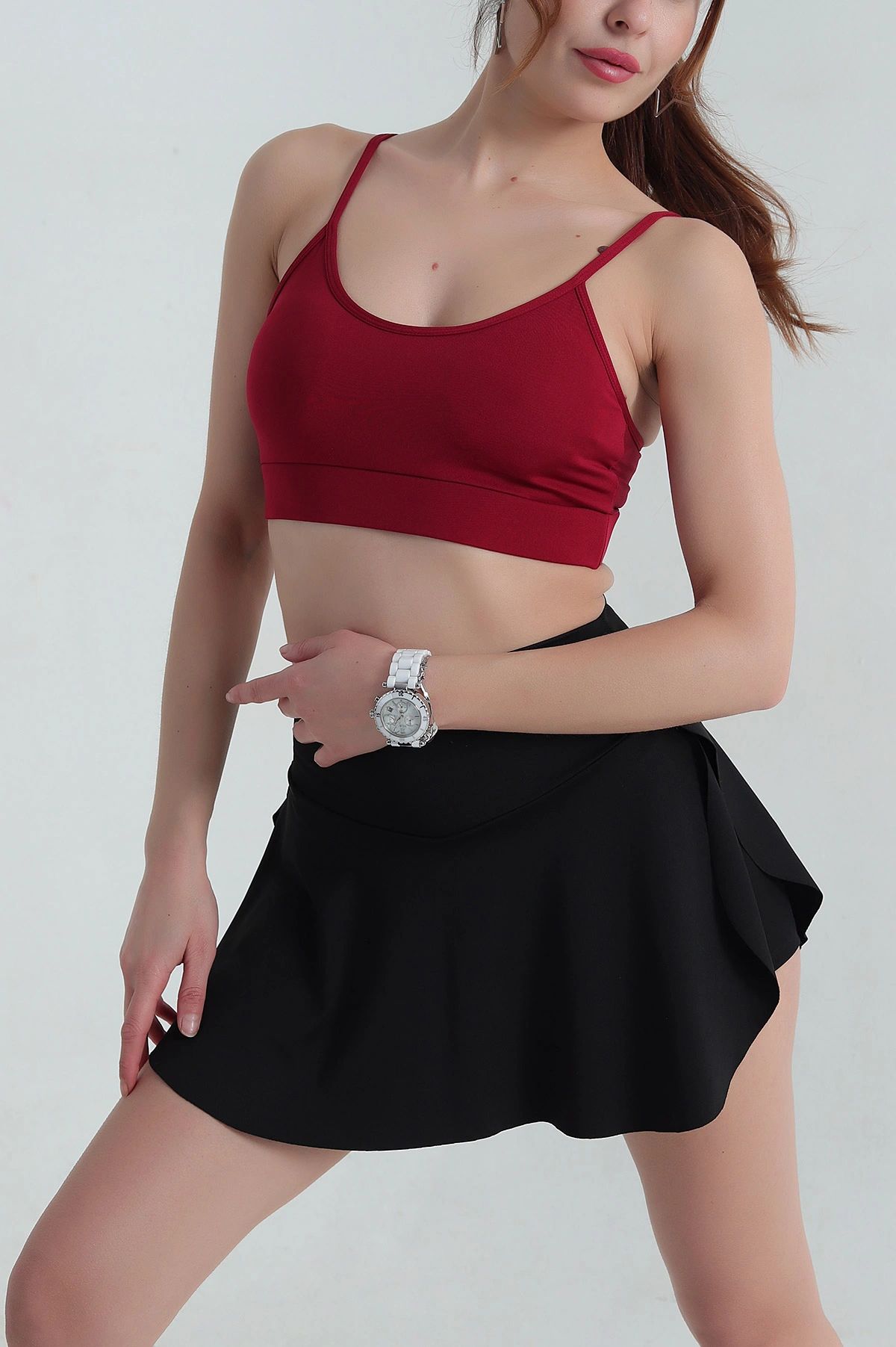 Bordo İp Askılı Pedli Büstiyer 411375