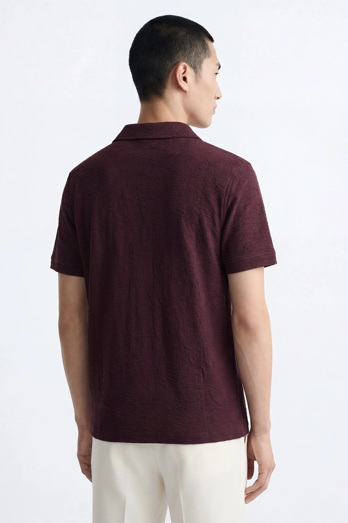 Bordo Jakarlı Polo Yaka Erkek Tişört 435054