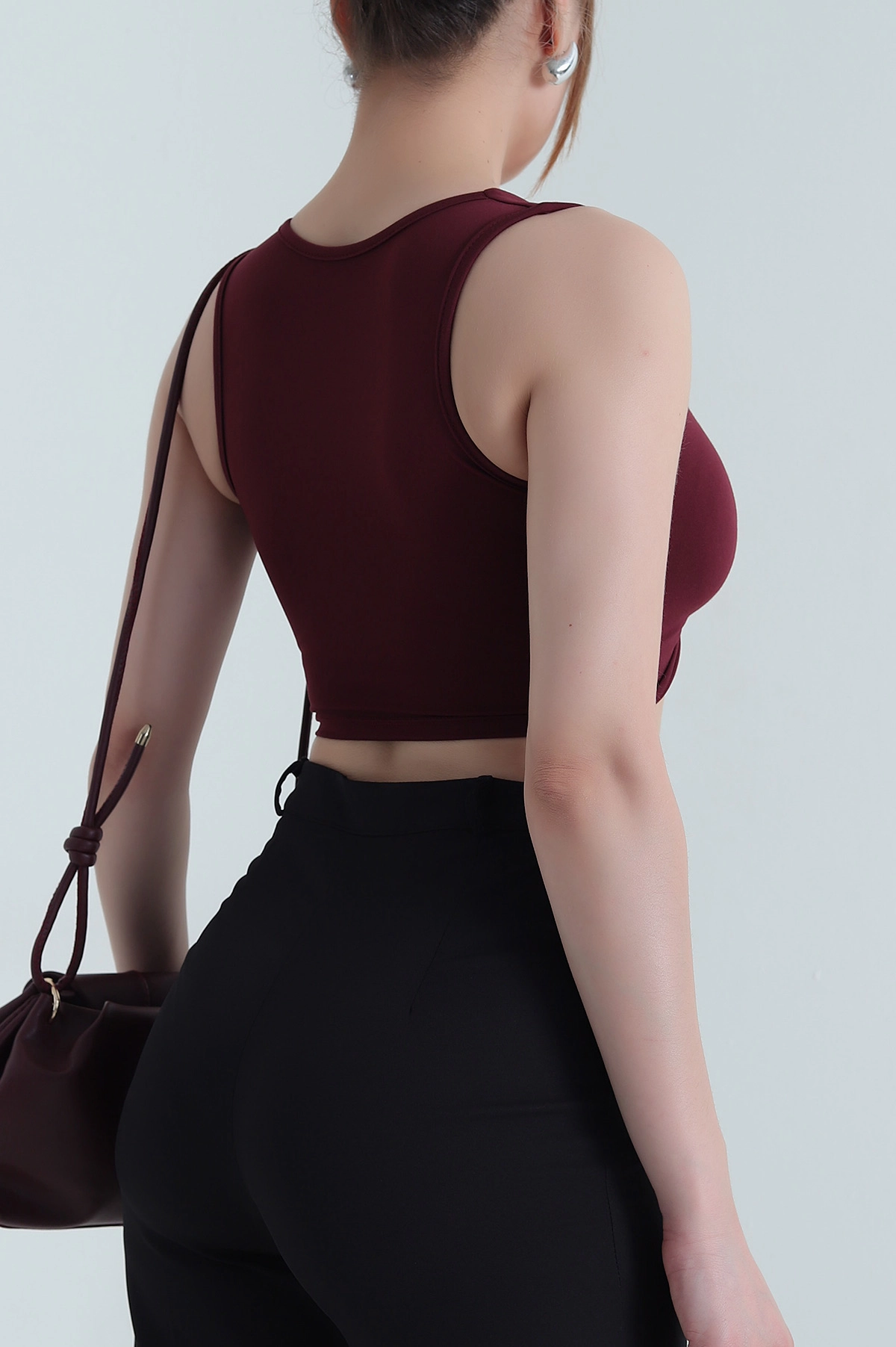 Bordo Katya Düğümlü Kaplı Kadın Büstiyer 470258