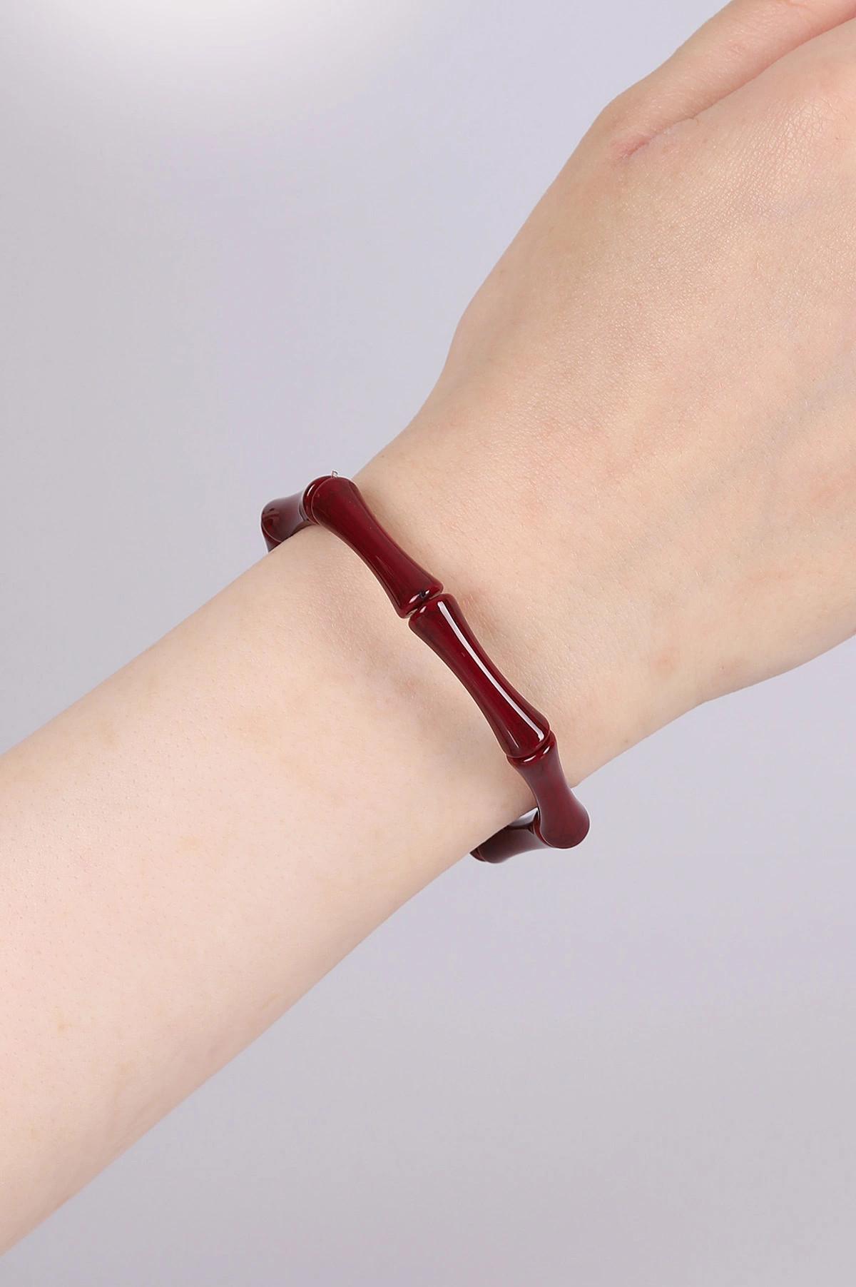 Bordo Kemik Görünümlü Lastikli Unisex Bileklik 460525