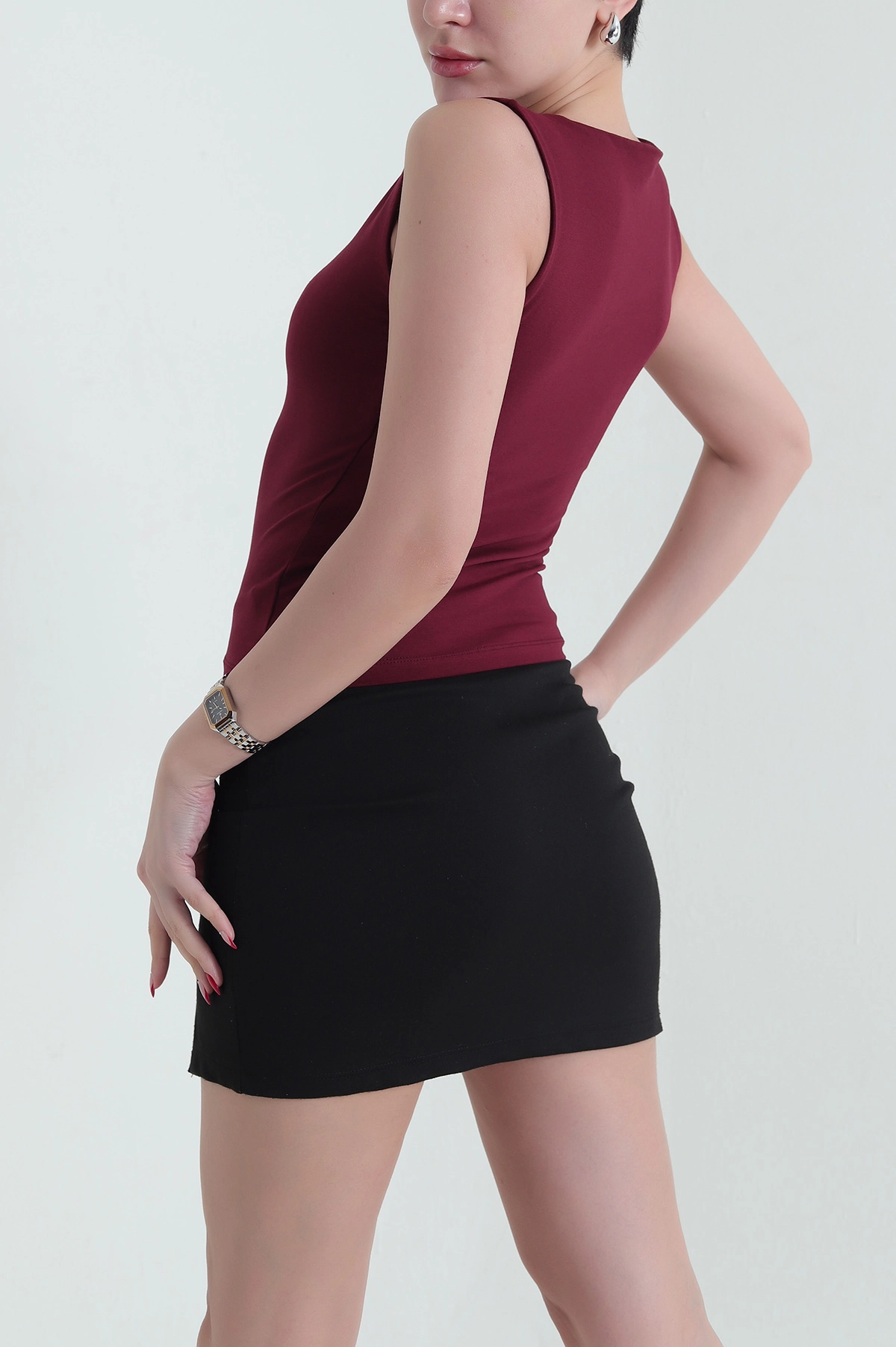 Bordo Kolsuz Oysho Kadın Bluz 432351