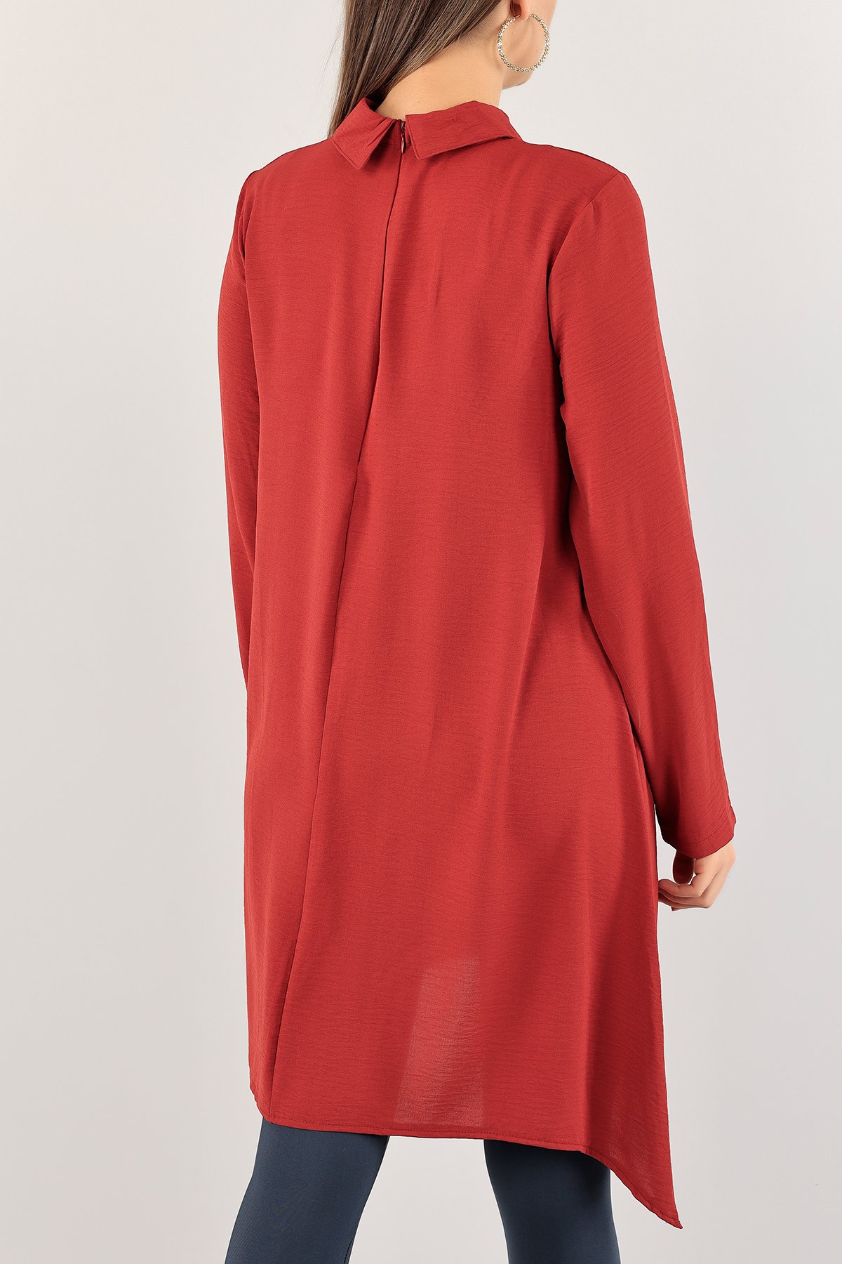 Bordo Kolyeli Aerobin Kumaş Tunik 109423