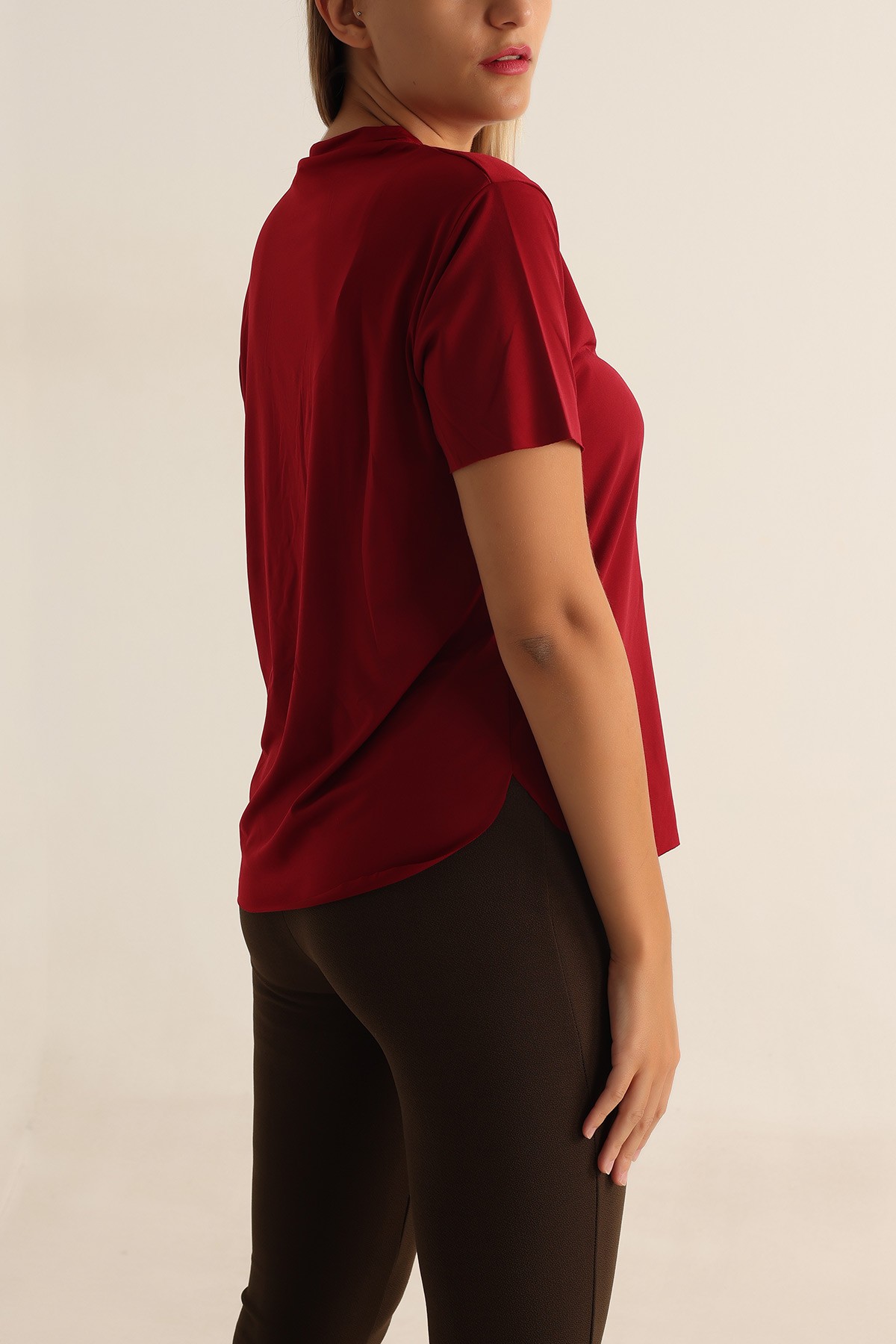 Bordo Lazer Kesim Sandy Bluz 194989