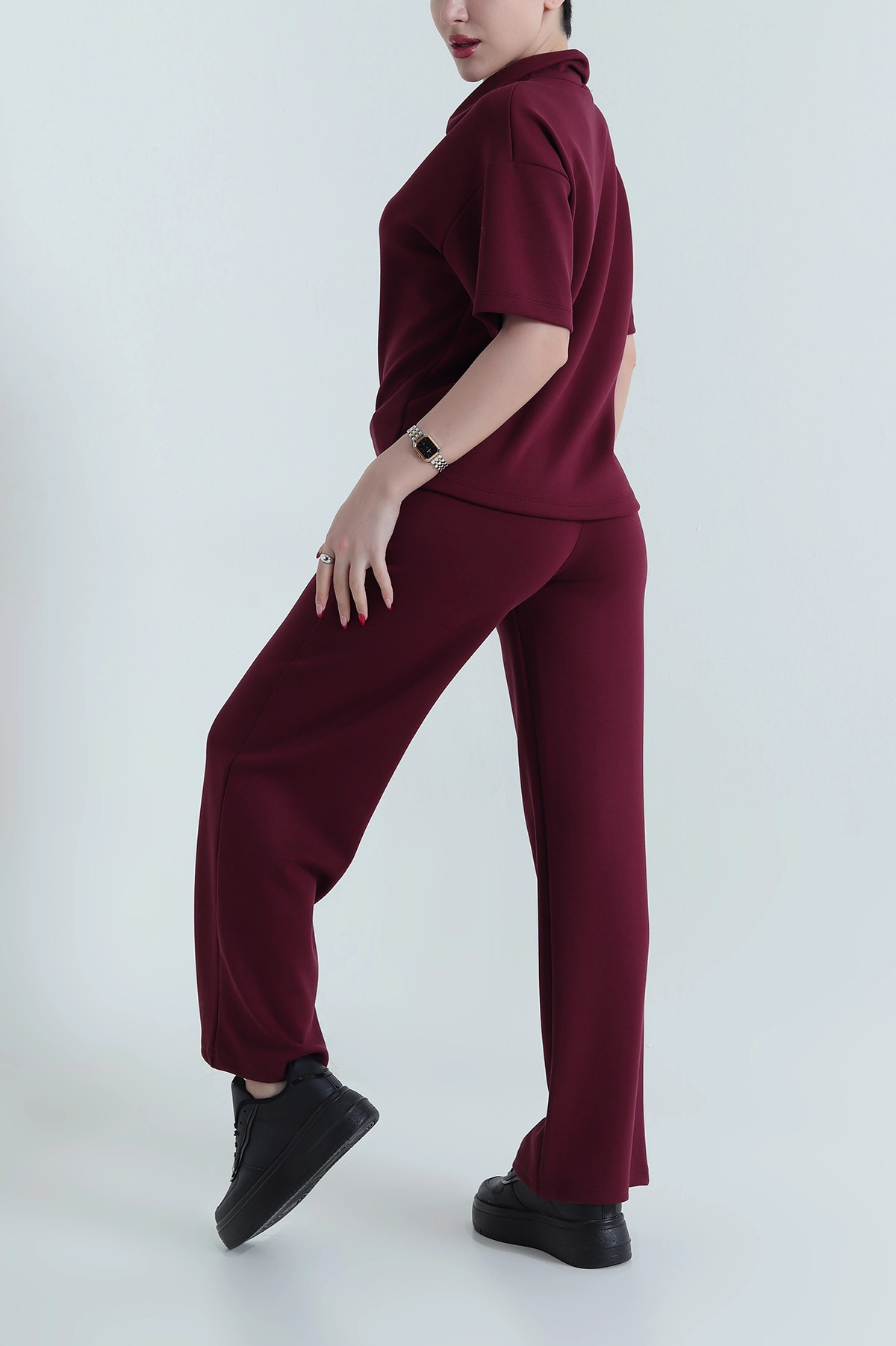 Bordo Likralı Bel Lastikli Oysho Kadın İkili Takım 439771