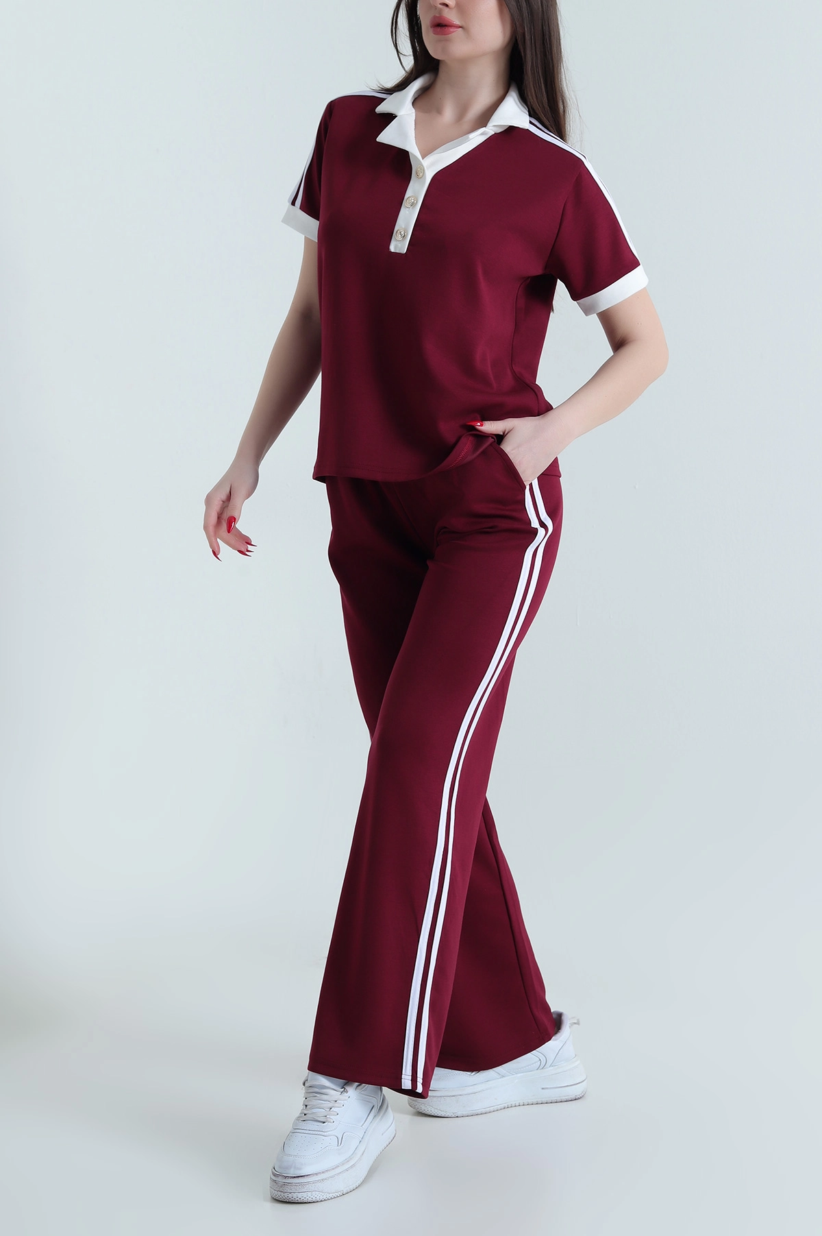 Bordo Likralı Bel Lastikli Oysho Kadın İkili Takım 442424