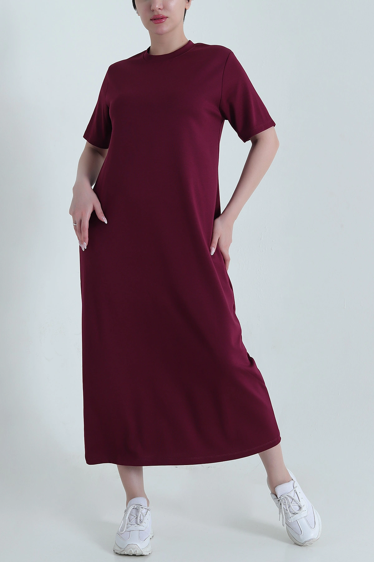 Bordo Likralı Oysho Kadın Elbise 461584