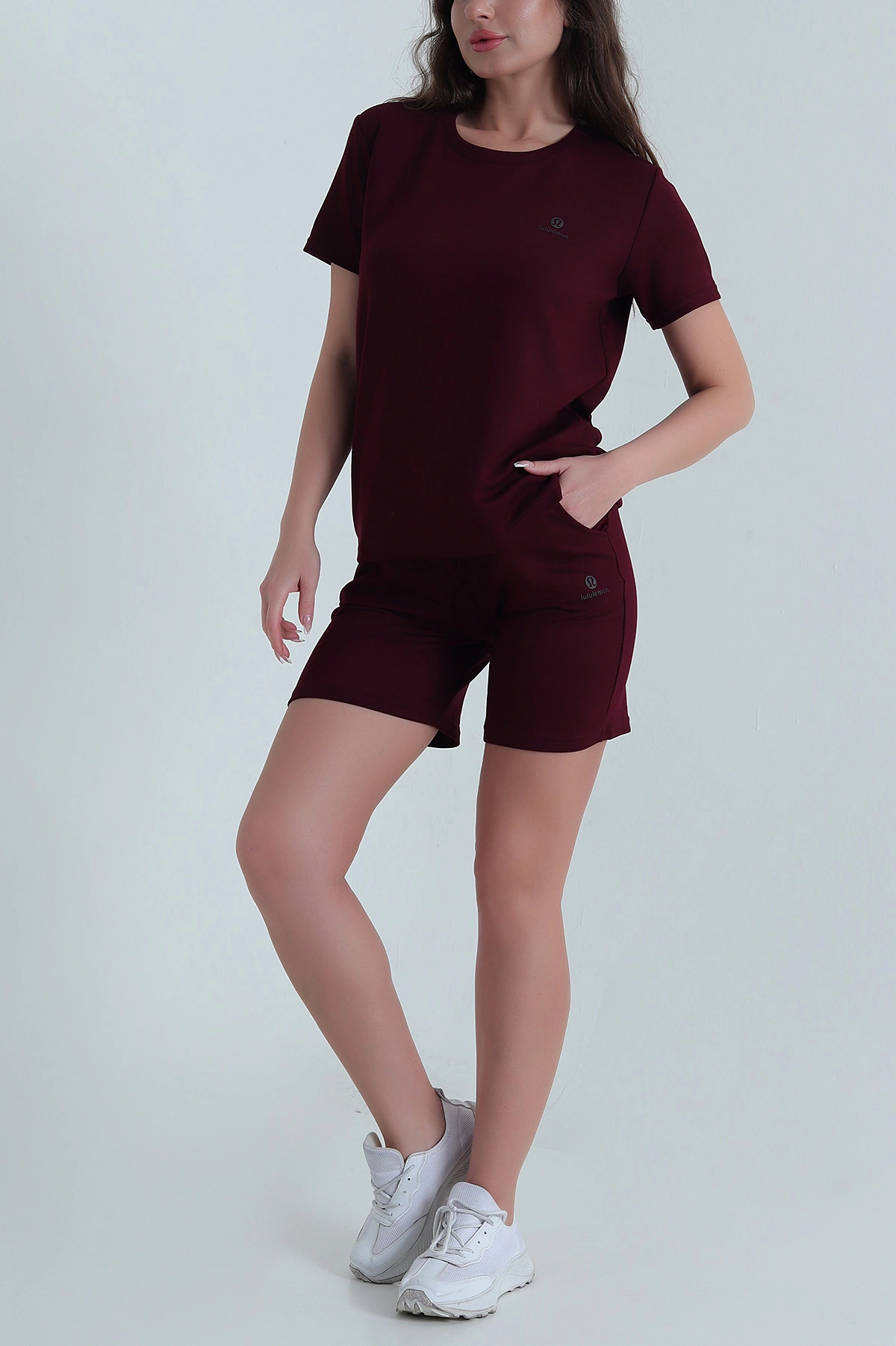 Bordo Likralı Oysho Kadın İkili Takım 459209