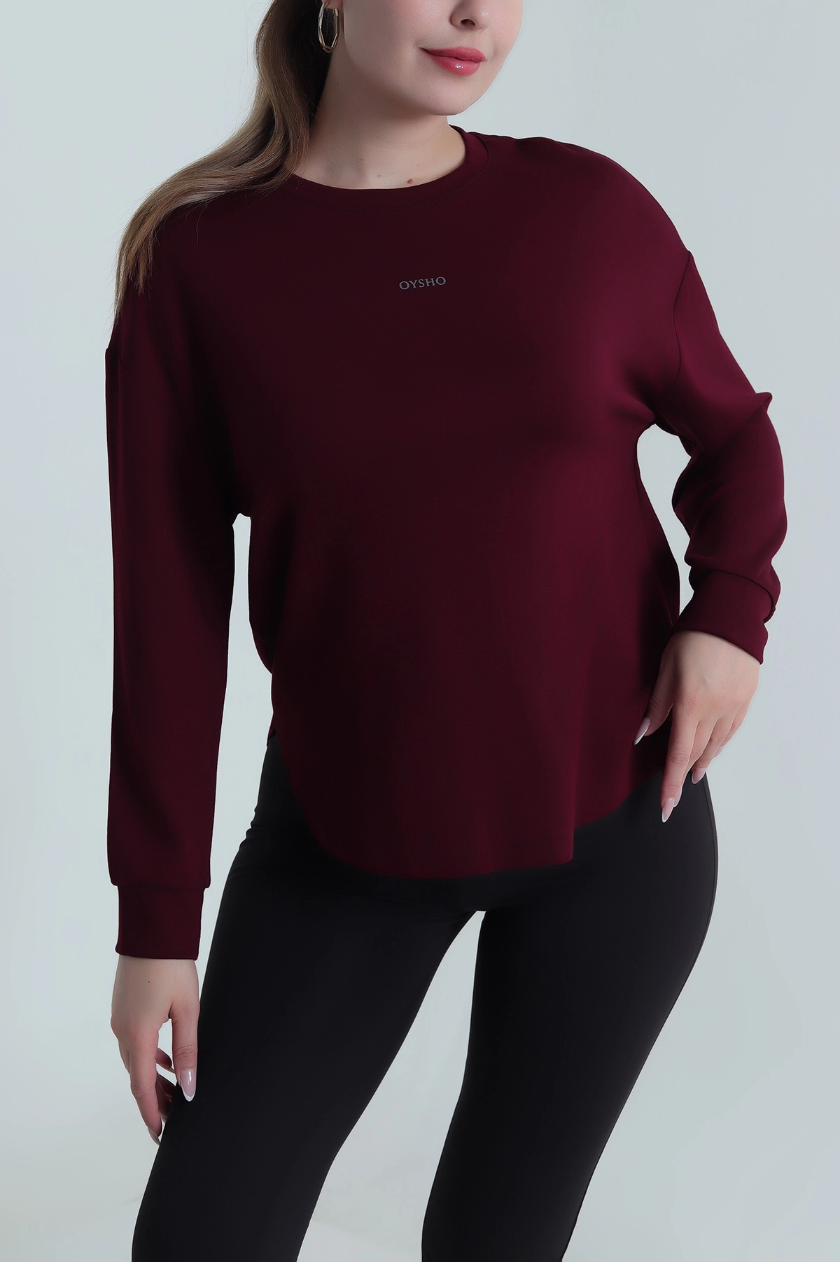 Bordo Likralı Oysho Kadın Sweat 486380