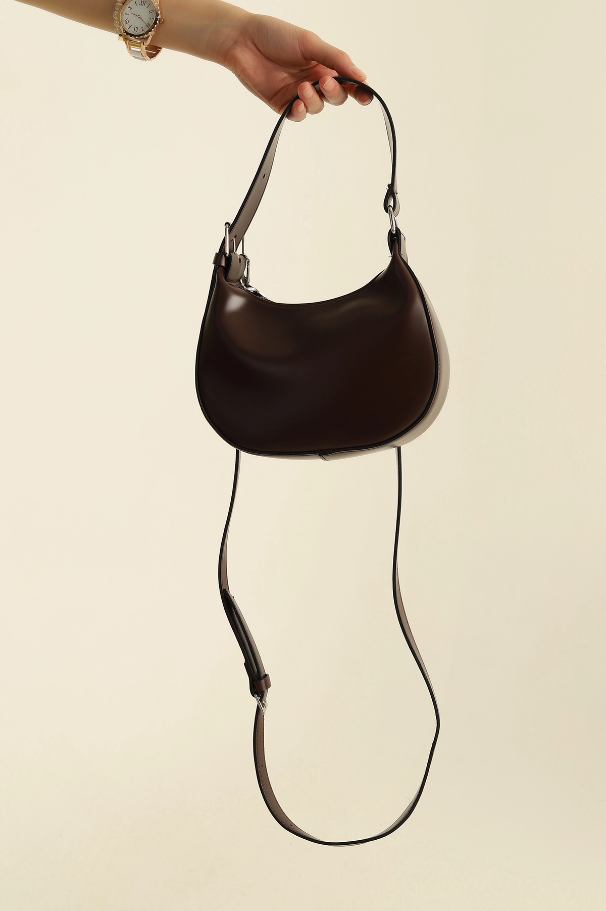 Bordo Mini Boy Ayarlanabilir Askılı Kadın El Kol ve Omuz Çantası 282573