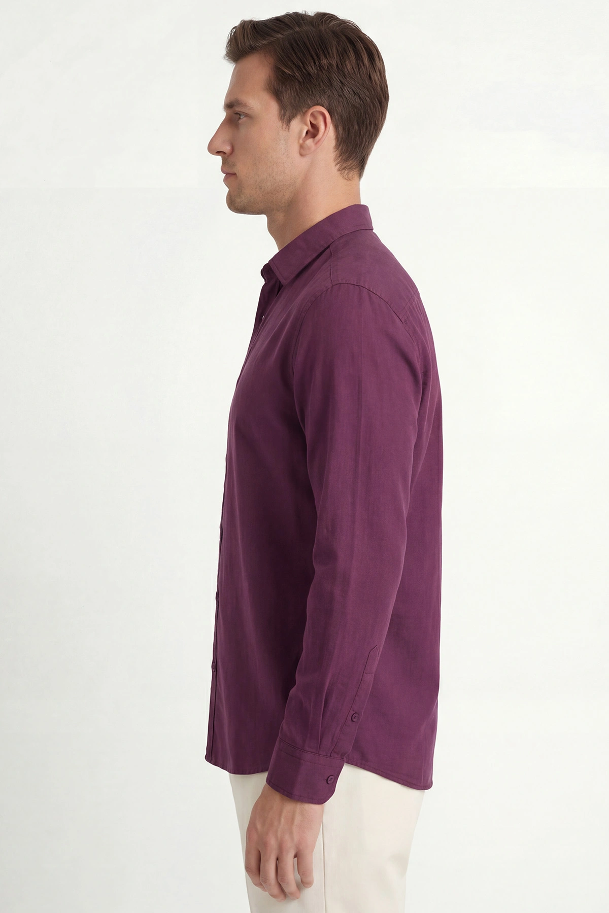 Bordo Modal Kumaş Erkek Gömlek 435806