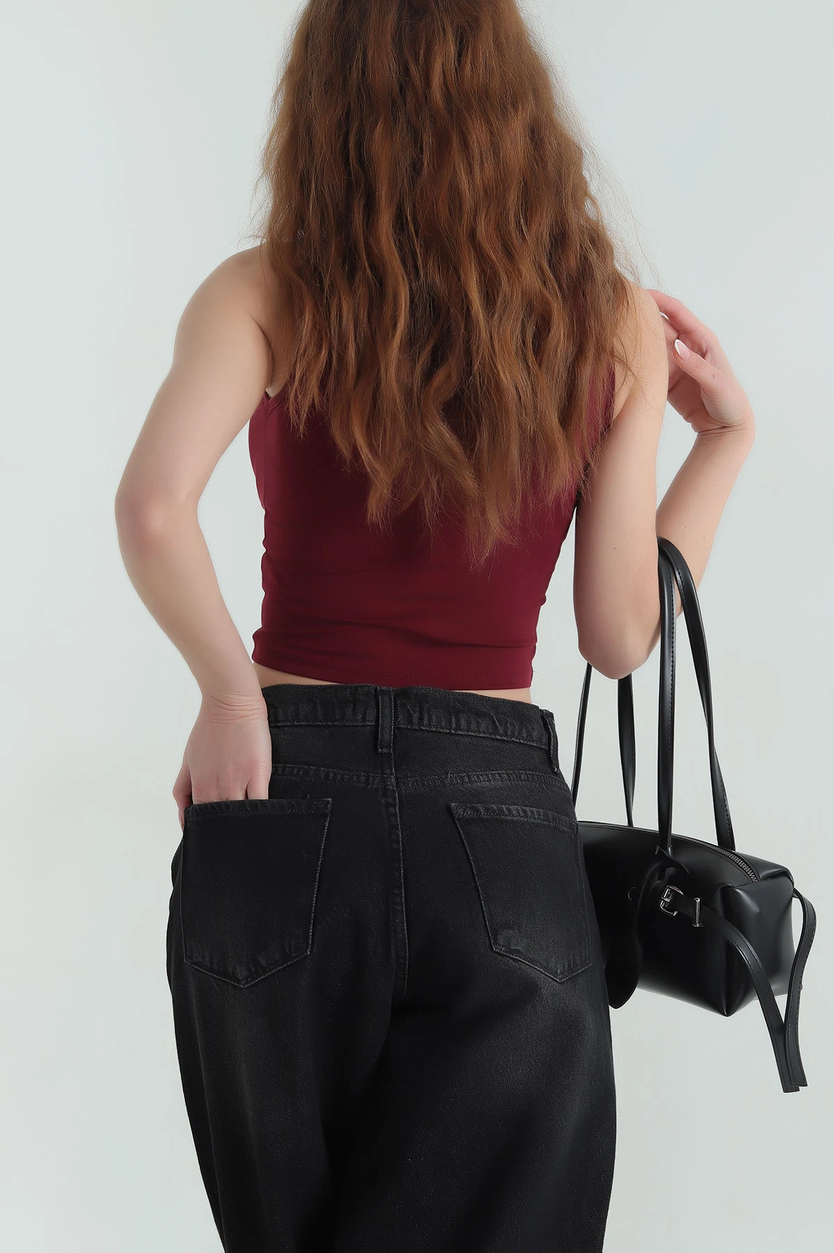 Bordo Modal Likralı Kadın Atlet 357836