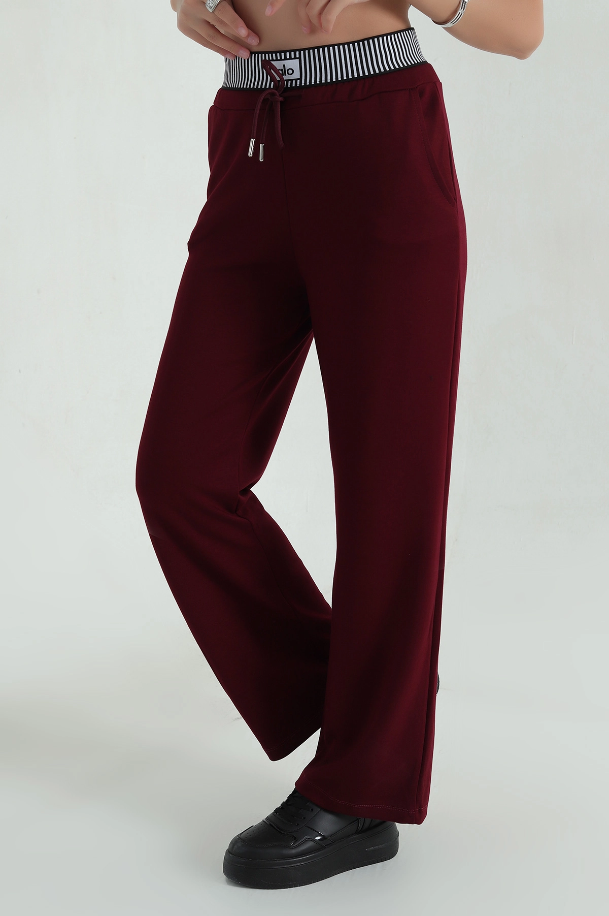 Bordo Oyho Likralı Cepli Kadın Pantolon 373298