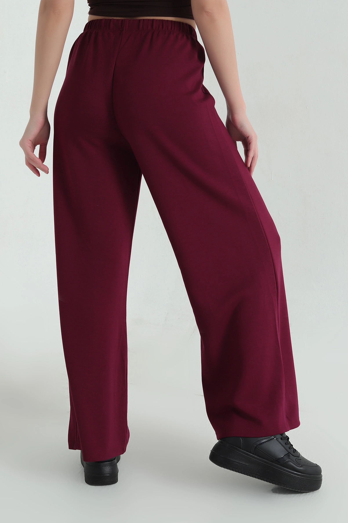 Bordo Oysho Bağcıklı Bol Paça Kadın Eşofman 349773