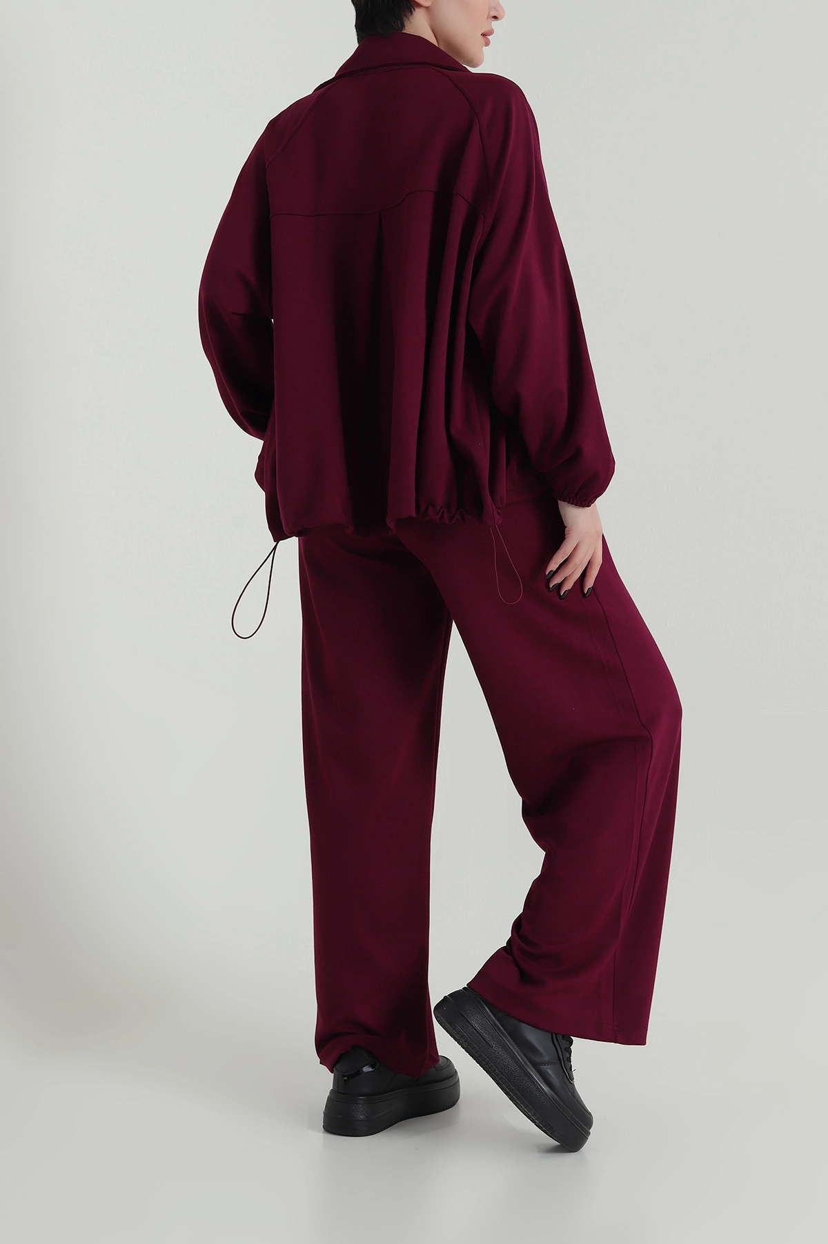 Bordo Oysho Düğmeli Kadın İkili Takım 422080