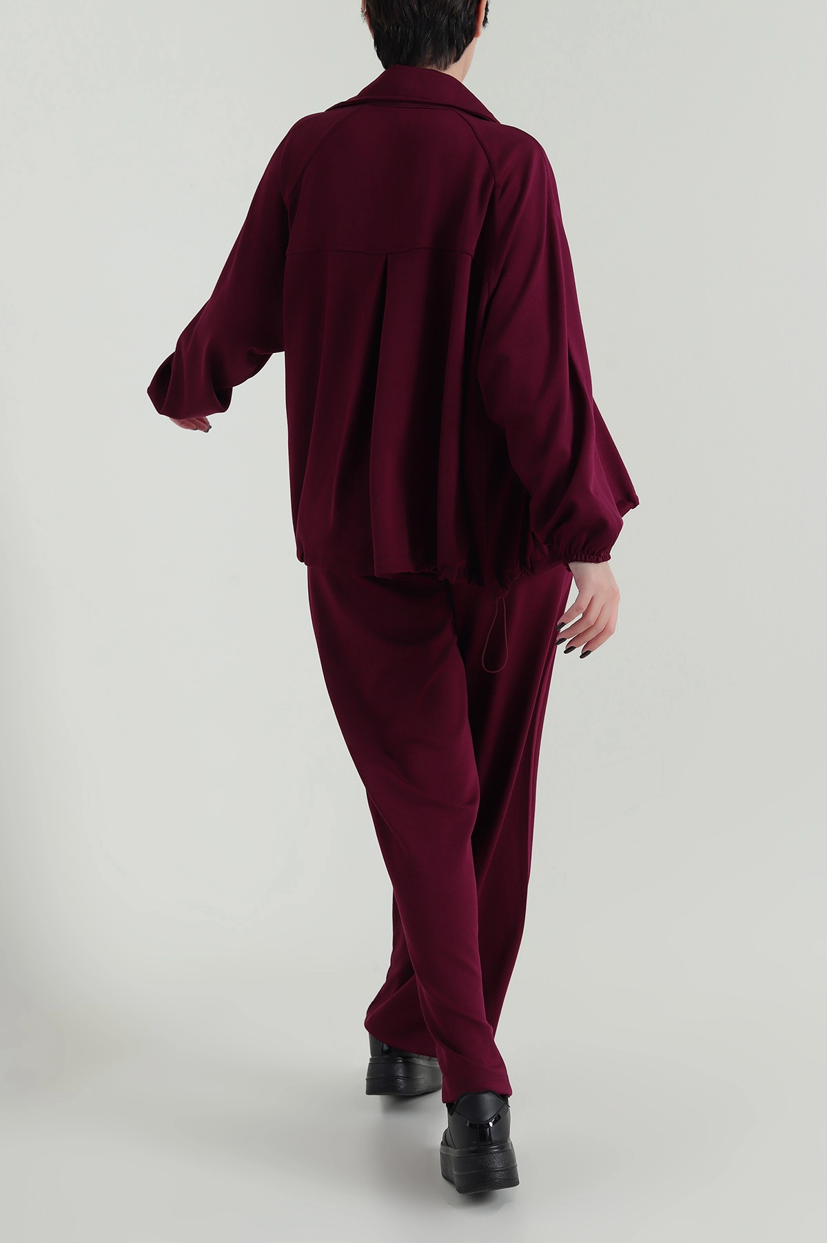 Bordo Oysho Düğmeli Kadın İkili Takım 422080