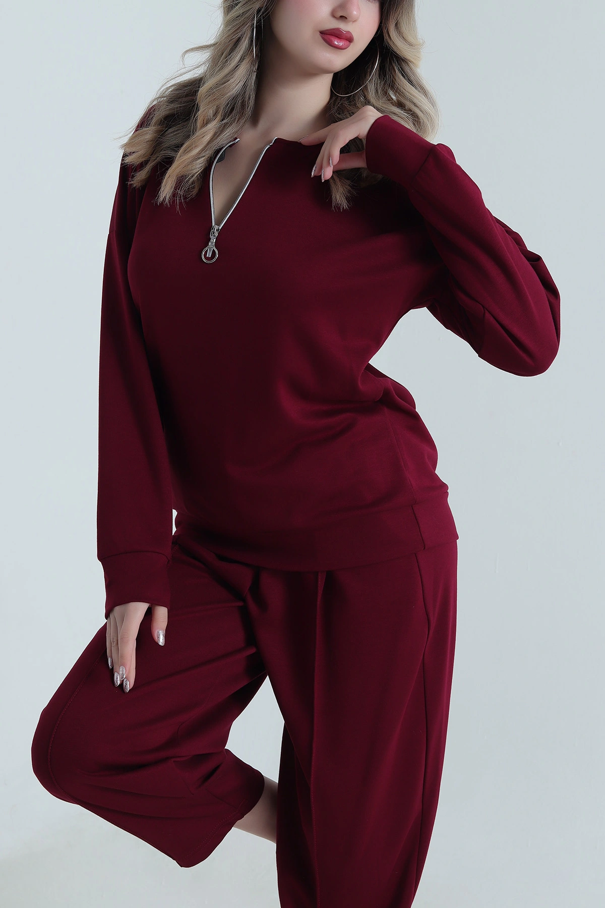 Bordo Oysho Kadın İkili Takım 491117