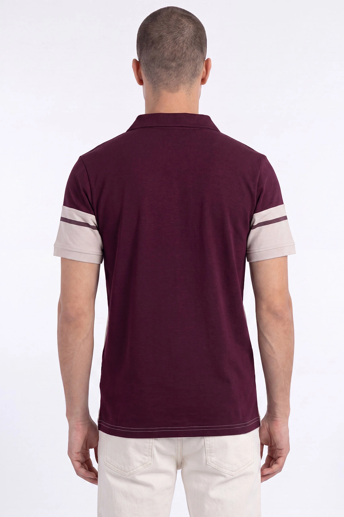 Bordo Oysho Kumaş Polo Yaka Erkek Tişört 471683