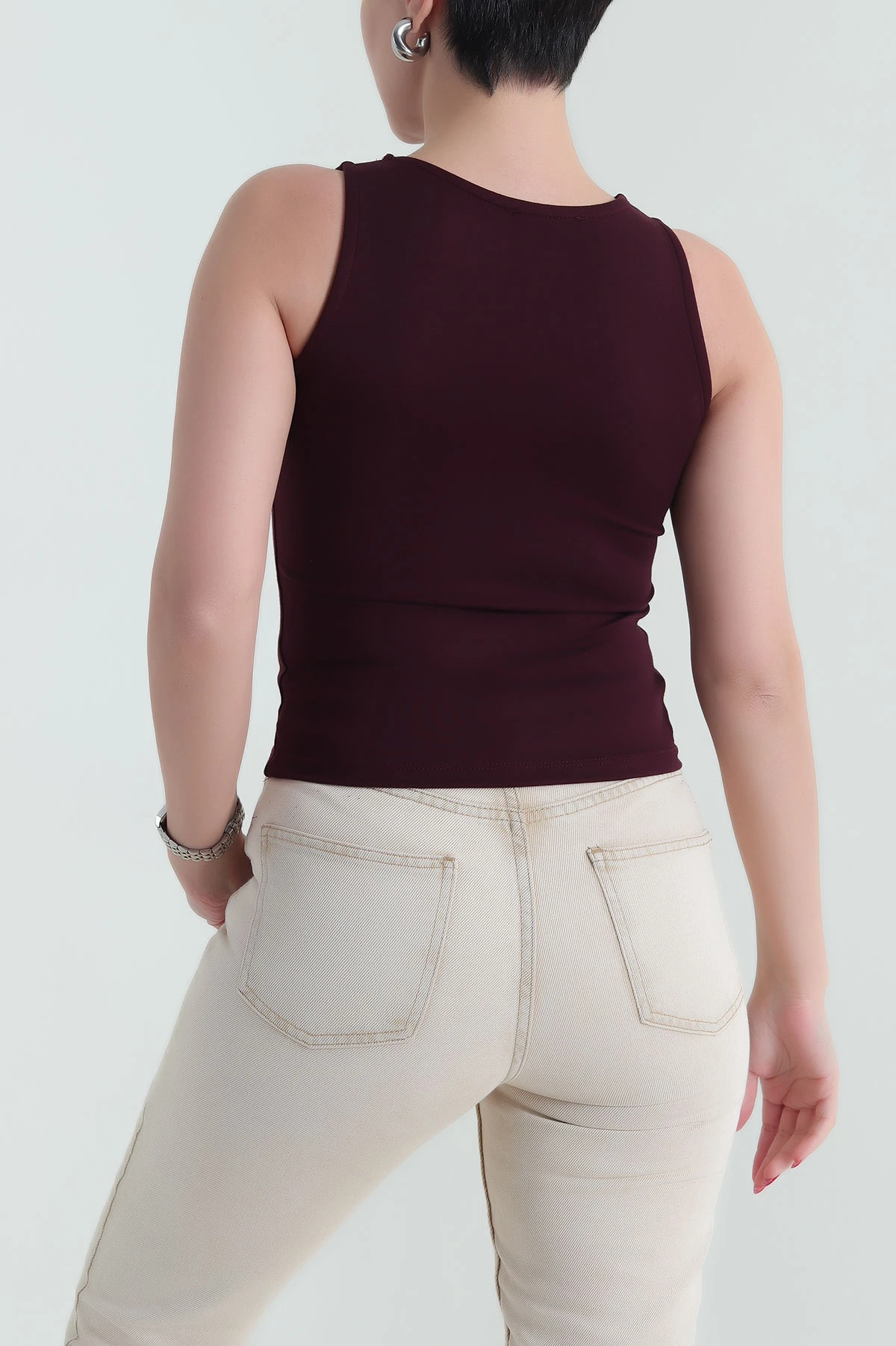 Bordo Oysho Likralı Kadın Atlet 432396