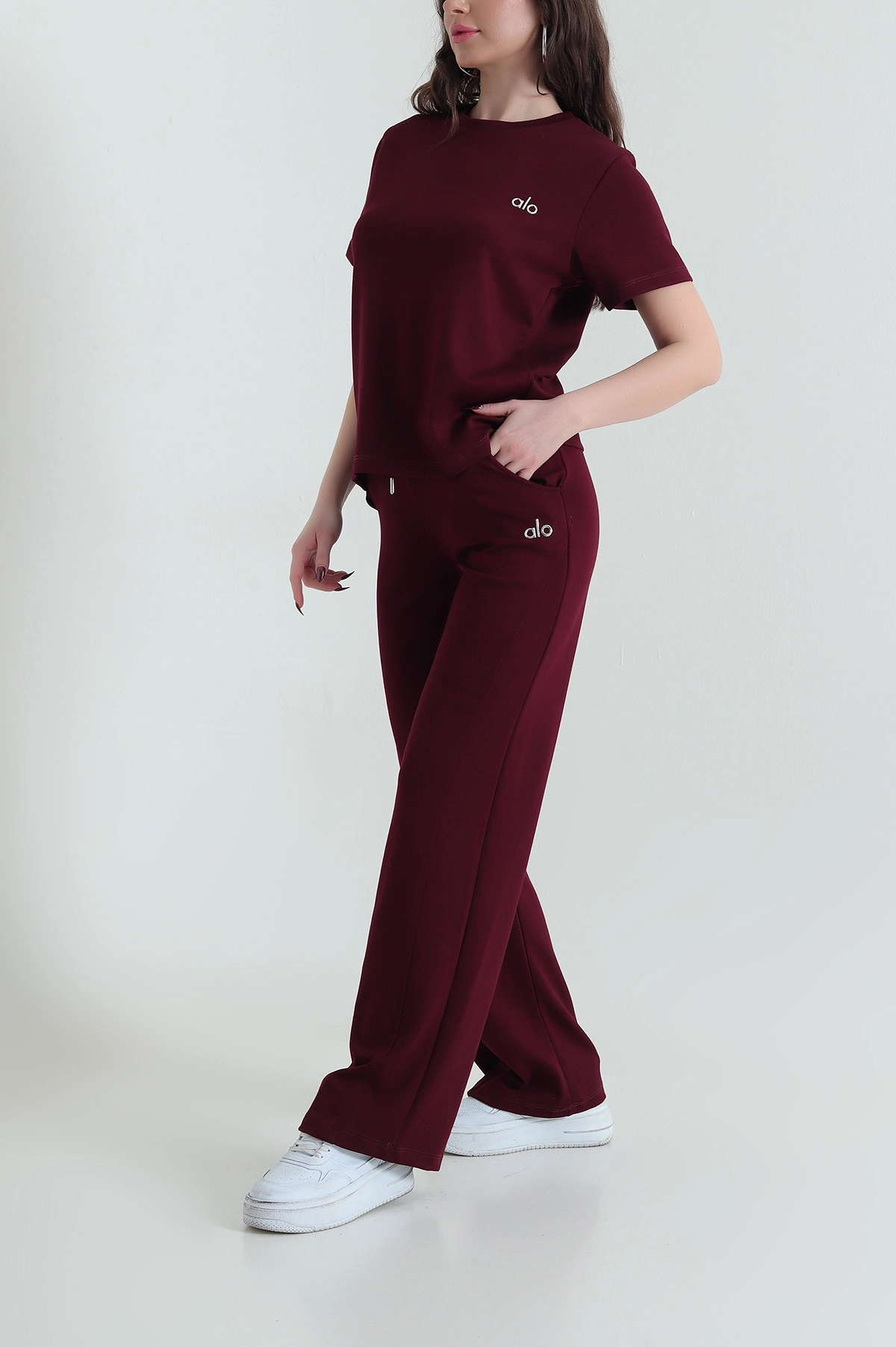 Bordo Oysho Likralı Kadın İkili Takım 436282