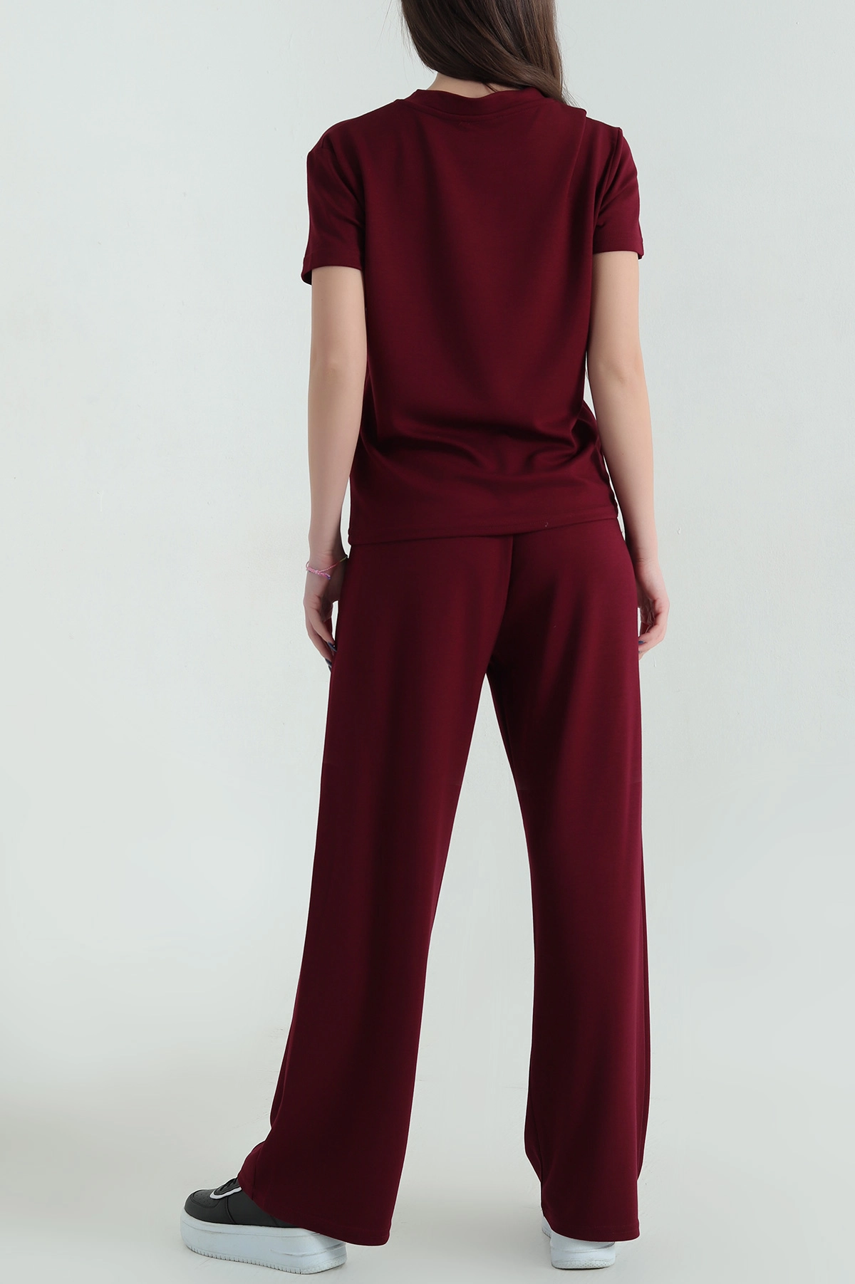 Bordo Oysho V Yaka Bel Lastikli Kadın İkili Takım 347696