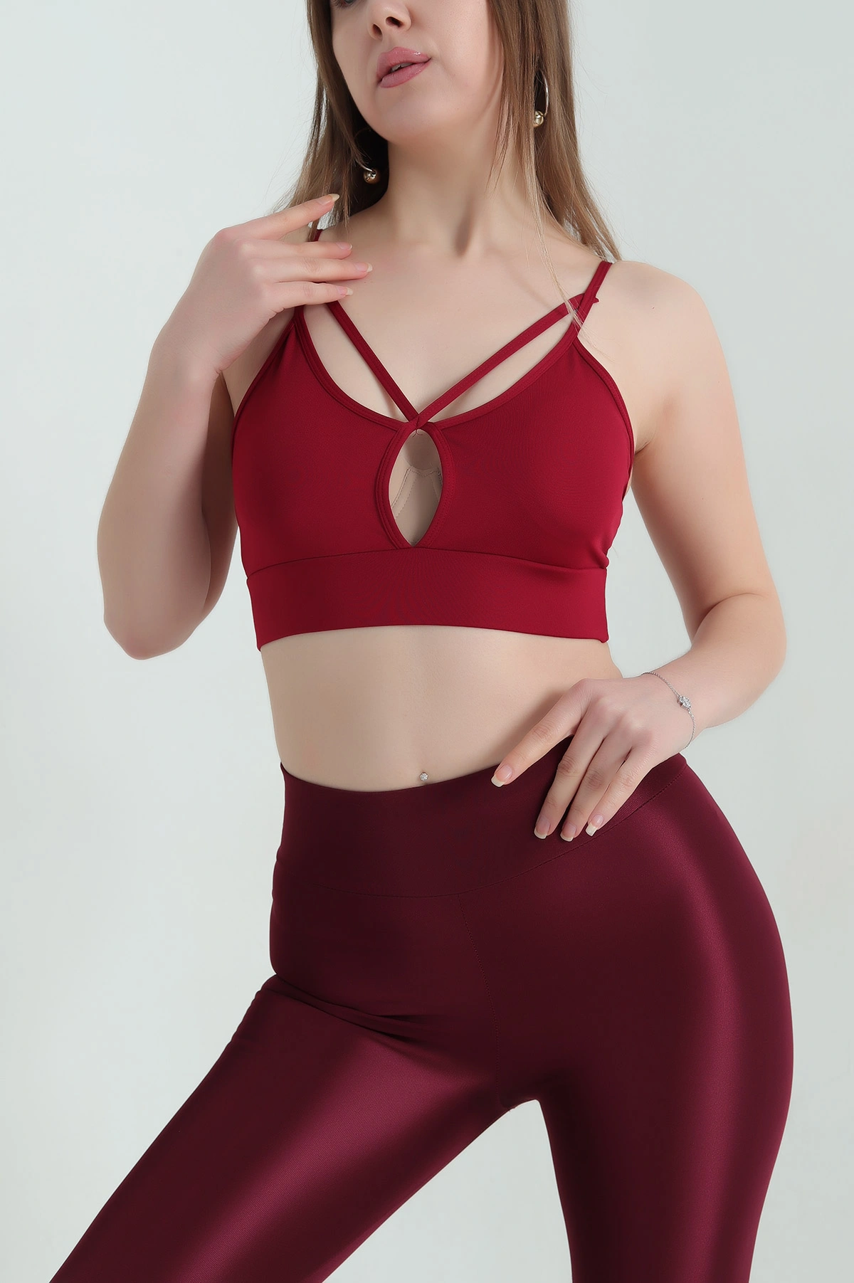 Bordo Pedli Likralı Büstiyer 337095
