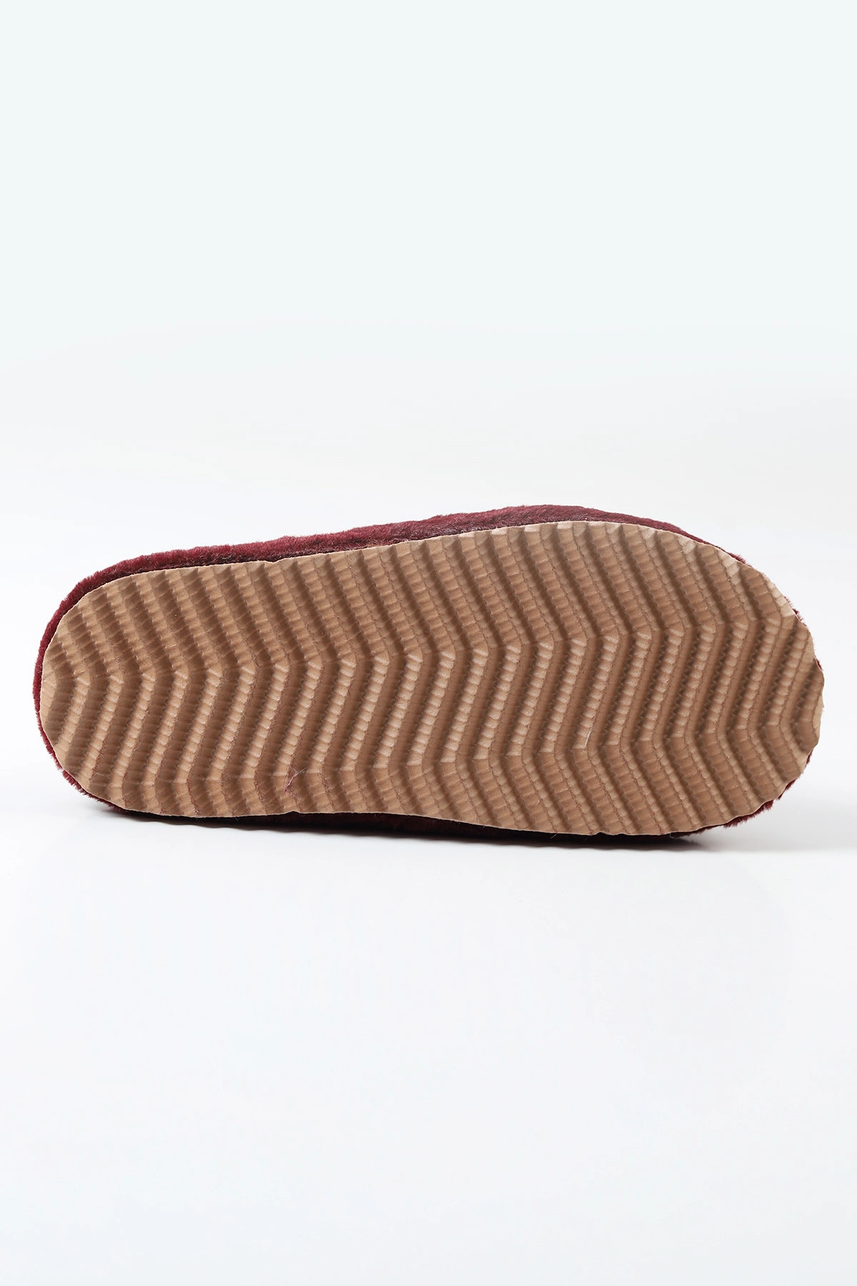 Bordo Peluş Önü Kapalı Ponpon Detaylı Kadın Ev Terliği 488342