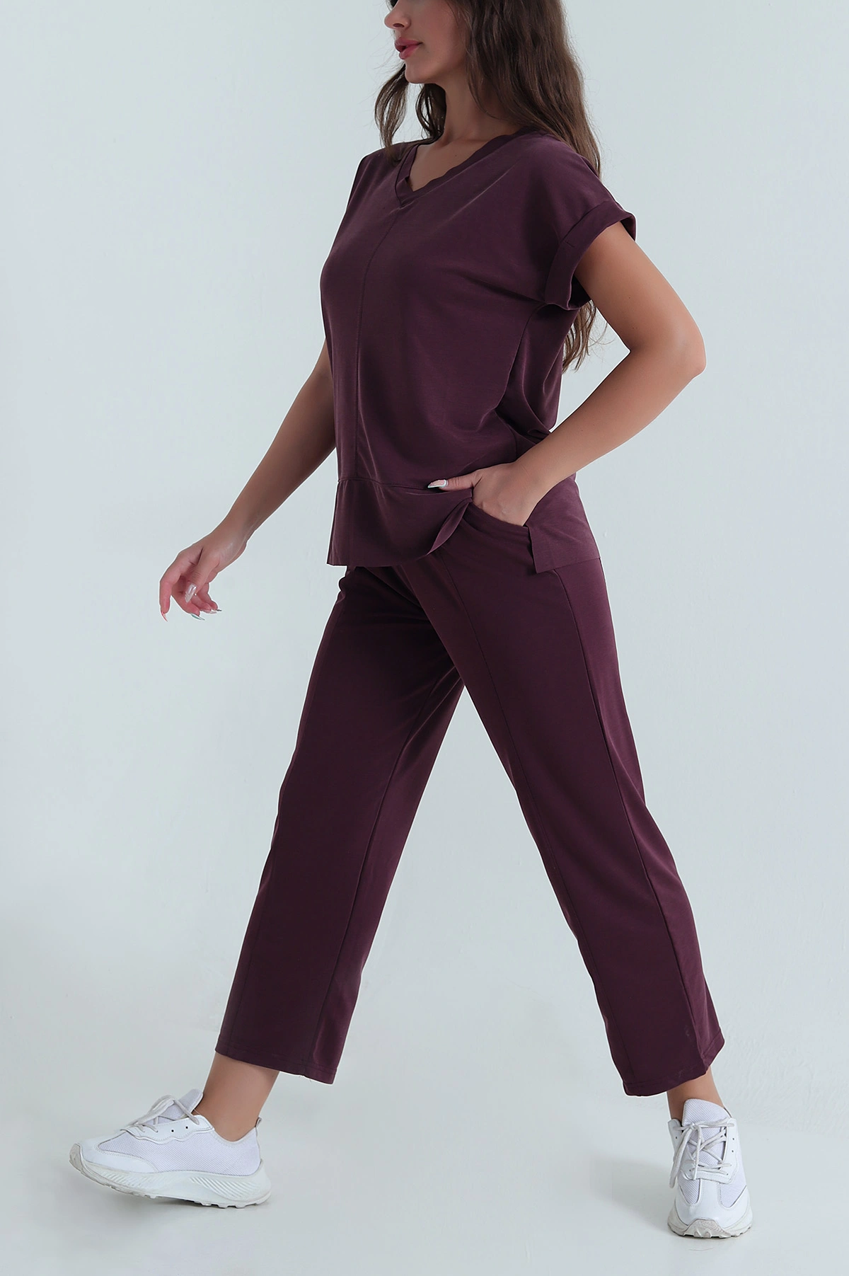 Bordo Pike Modal Kadın İkili Takım 471095