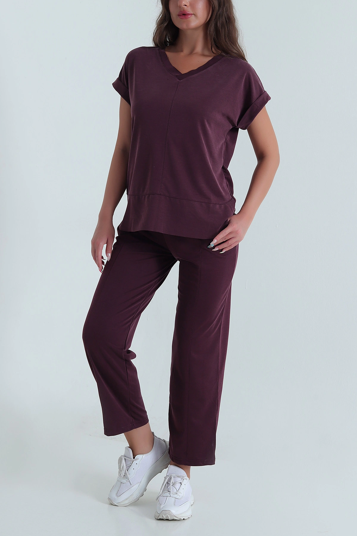 Bordo Pike Modal Kadın İkili Takım 471095
