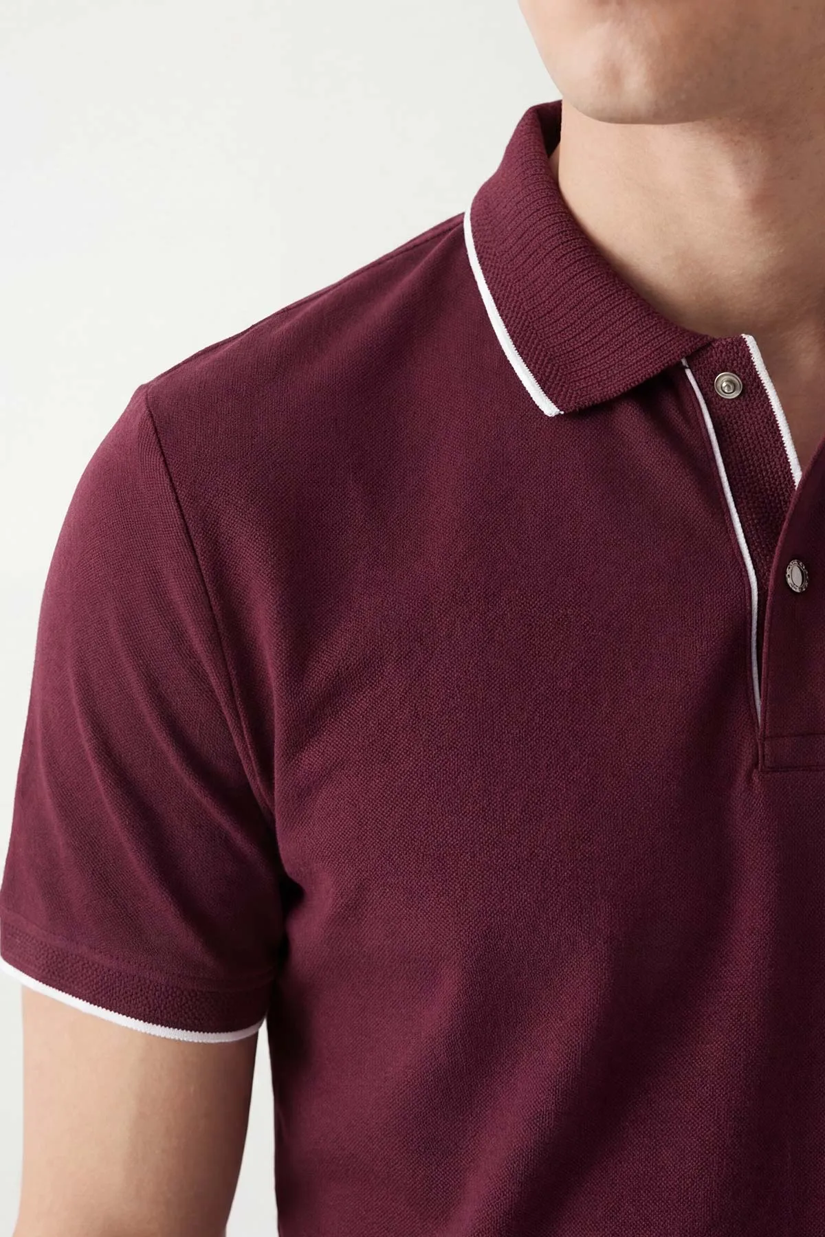 Bordo Pike Oysho Yakalı Erkek Tişört 449358