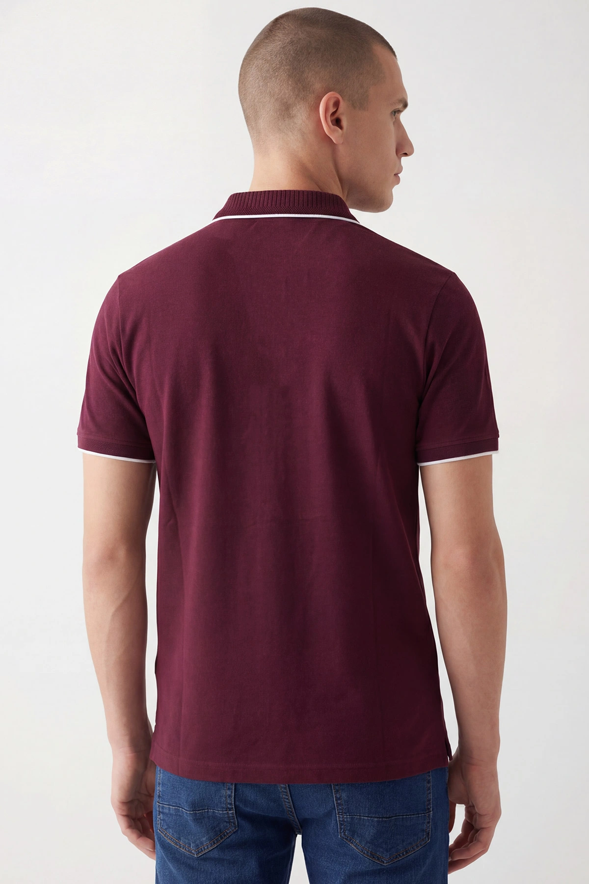 Bordo Pike Oysho Yakalı Erkek Tişört 449358