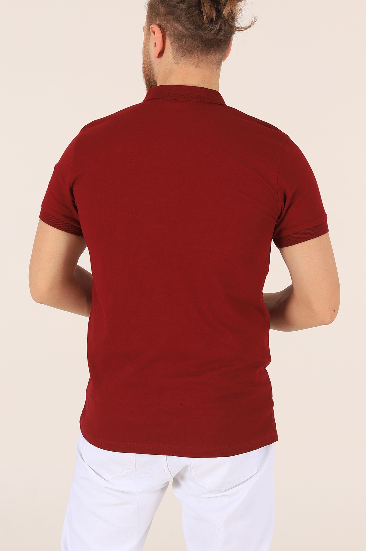 Bordo Polo Yaka Dügmeli Erkek Tişört 171487