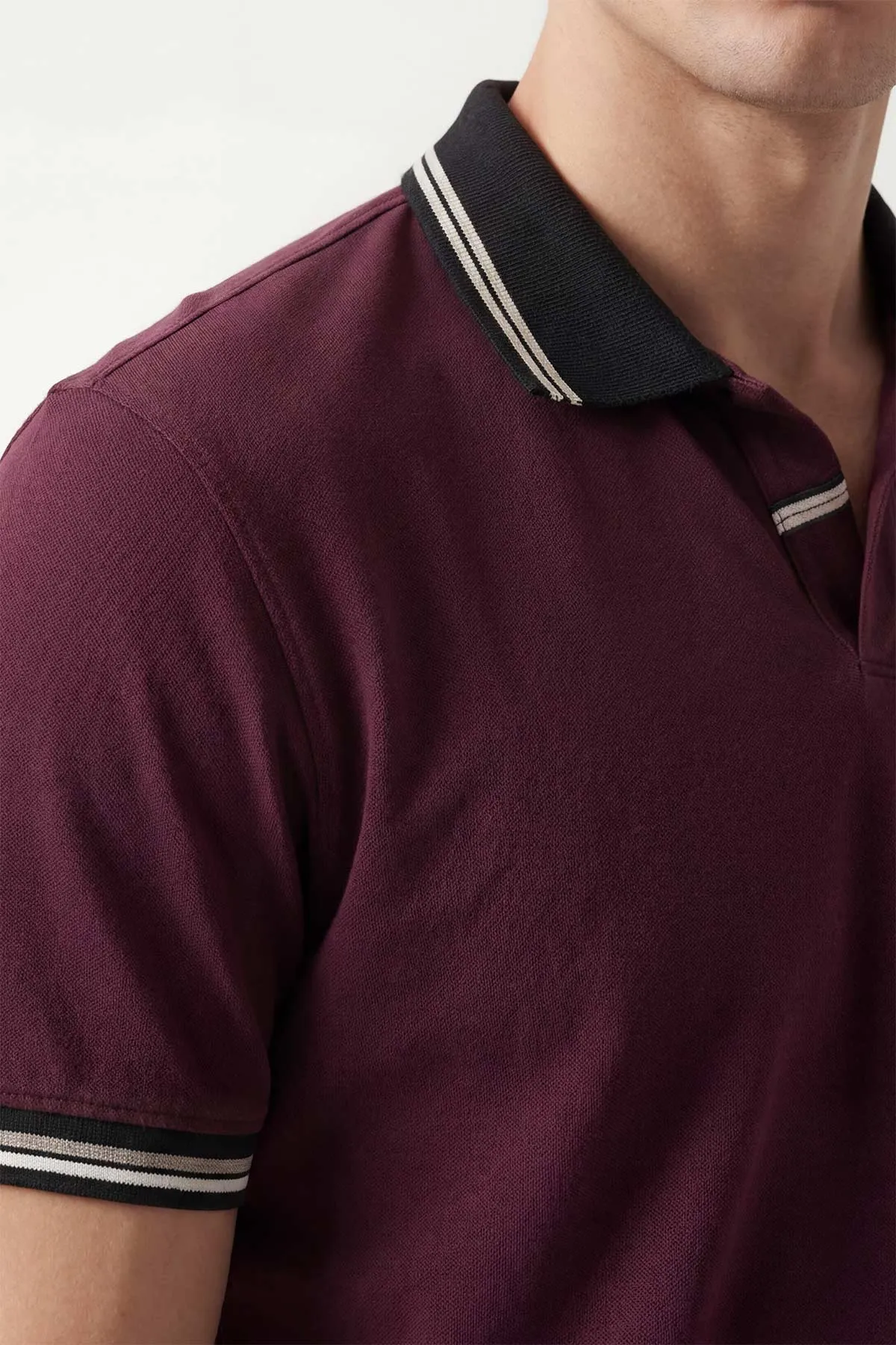 Bordo Polo Yaka Erkek Tişört 435384