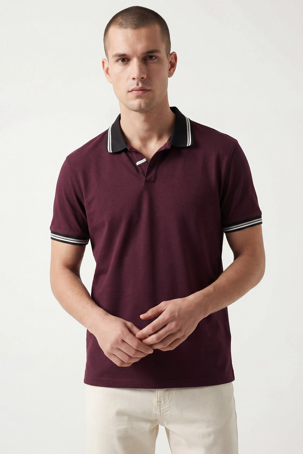 Bordo Polo Yaka Erkek Tişört 435384