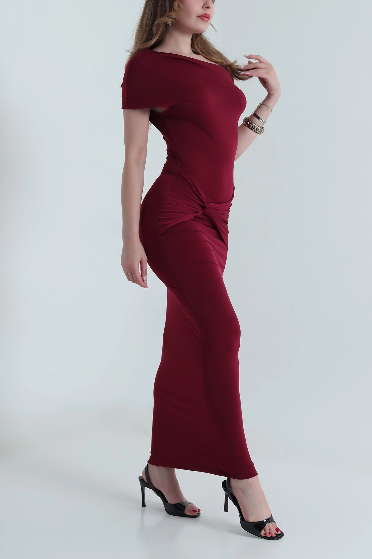 Bordo Sandy Kadın Elbise 477674