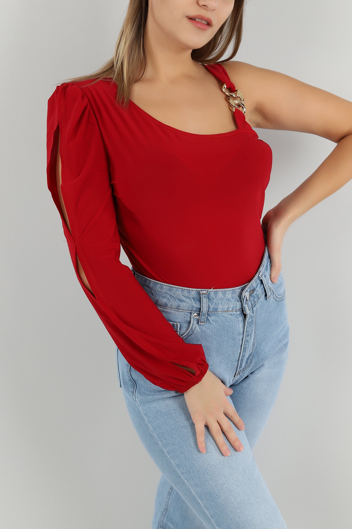 Bordo Sandy Kumaş Bluz 148444