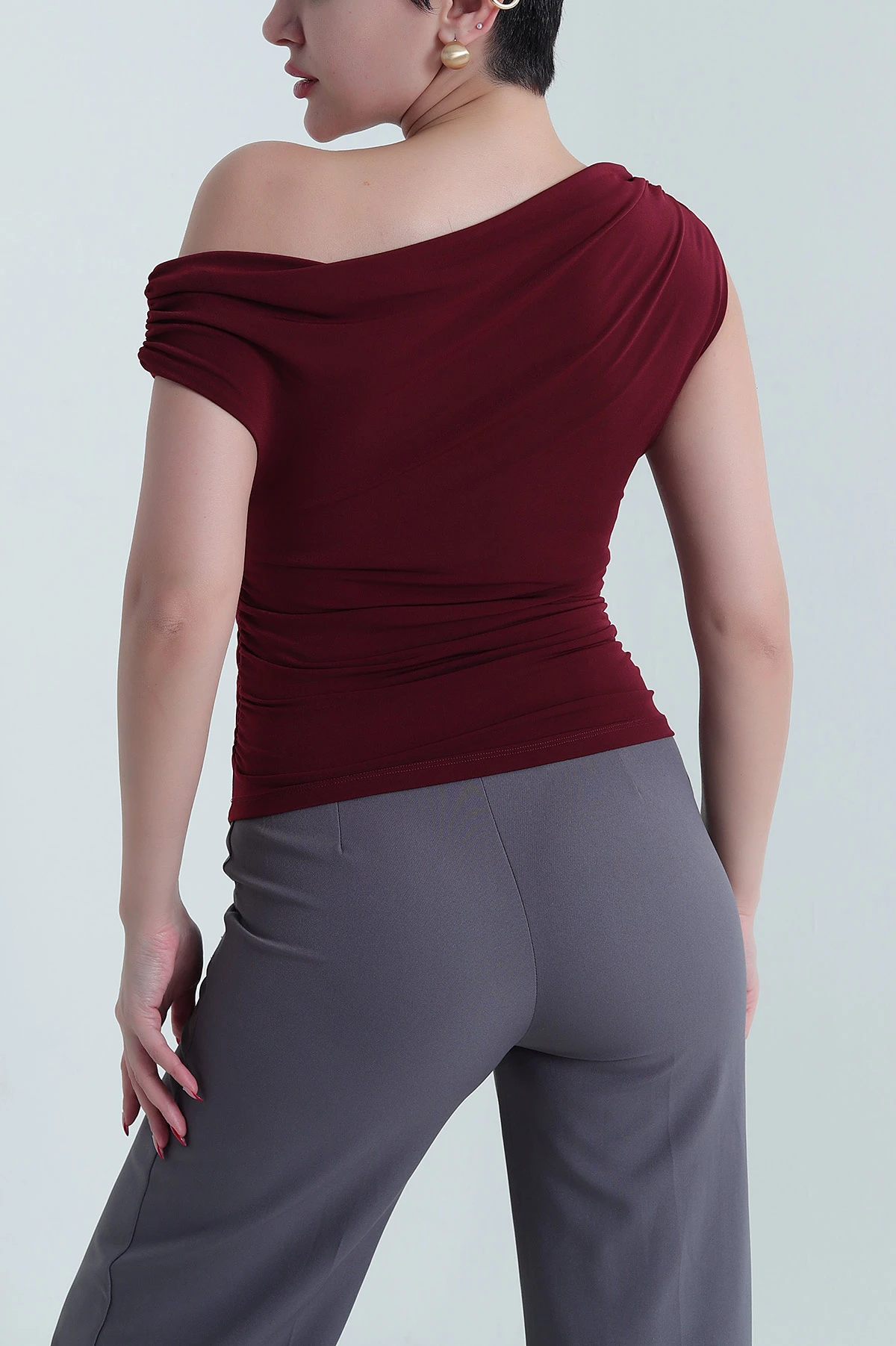 Bordo Sandy Kumaş Kadın Bluz 437778