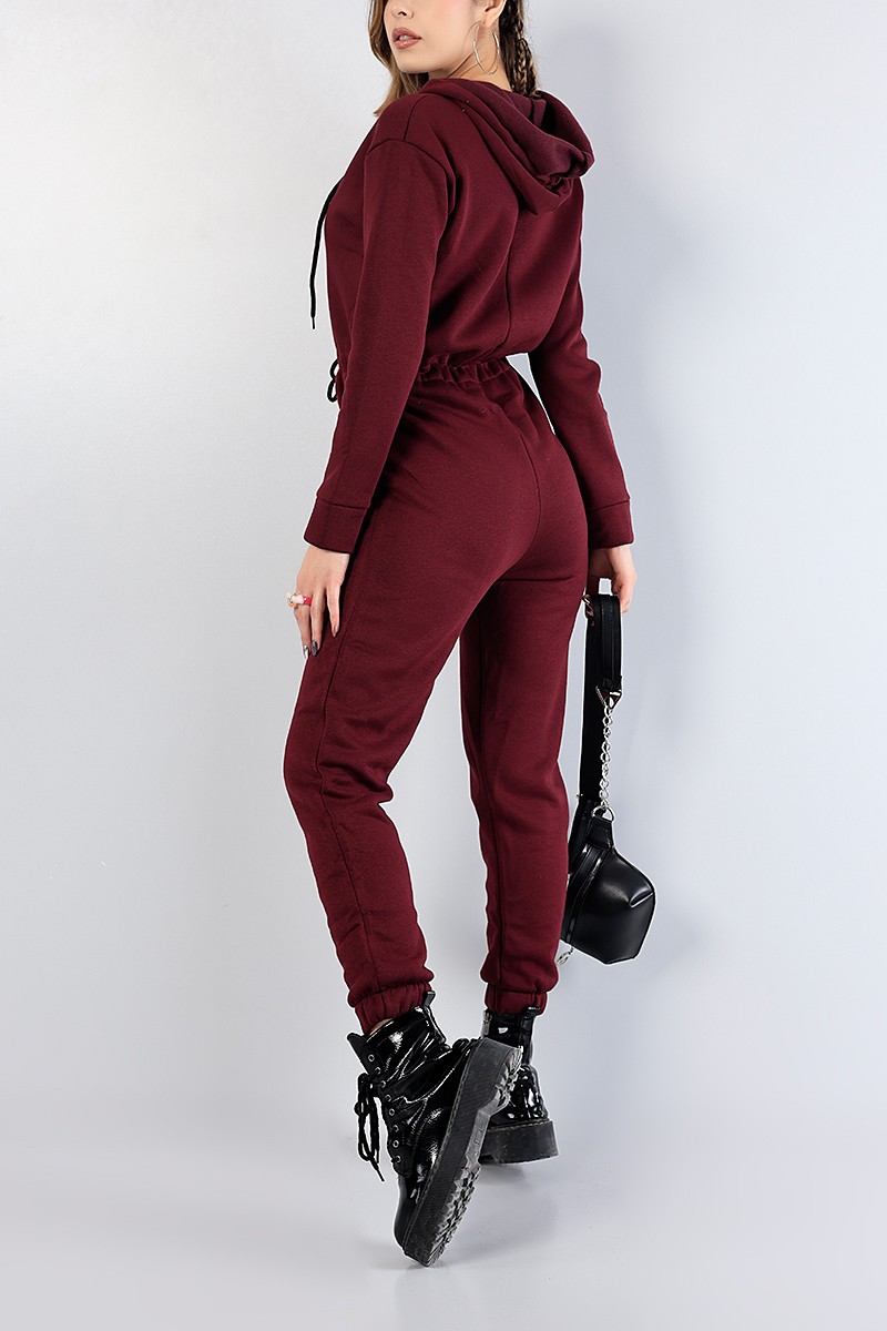 Bordo Şardonlu Bayan Tulum 80832