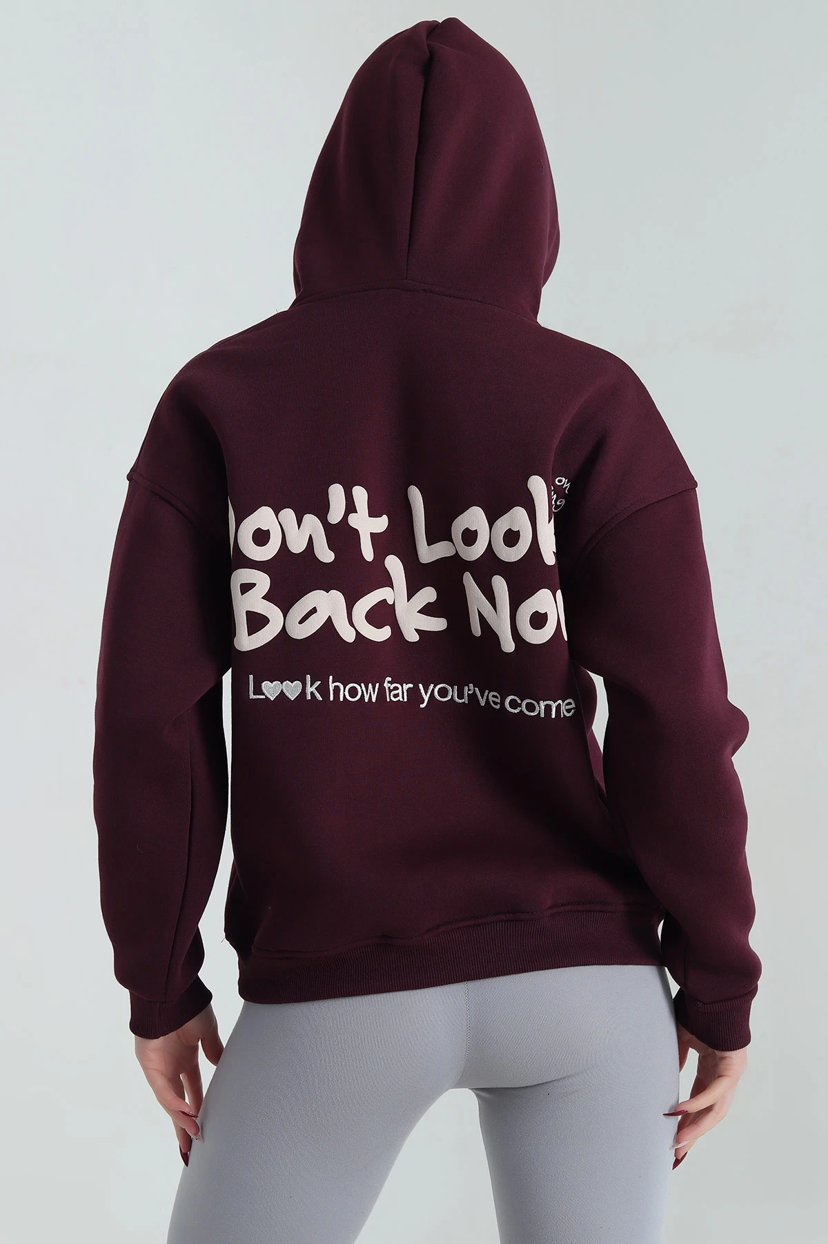 Bordo Şardonlu Nakışlı Kadın Sweat 417931