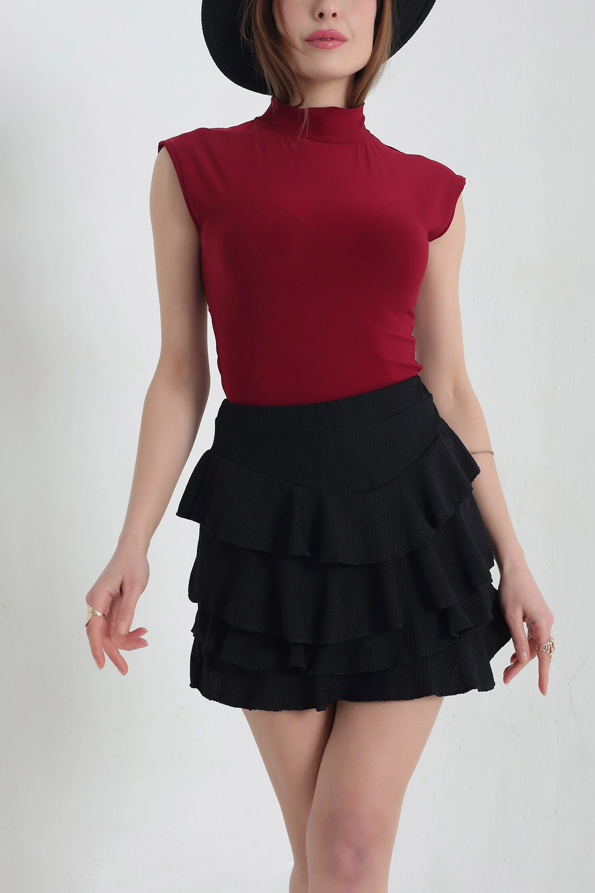 Bordo Sendy Kumaş Zıbın Bluz 337540