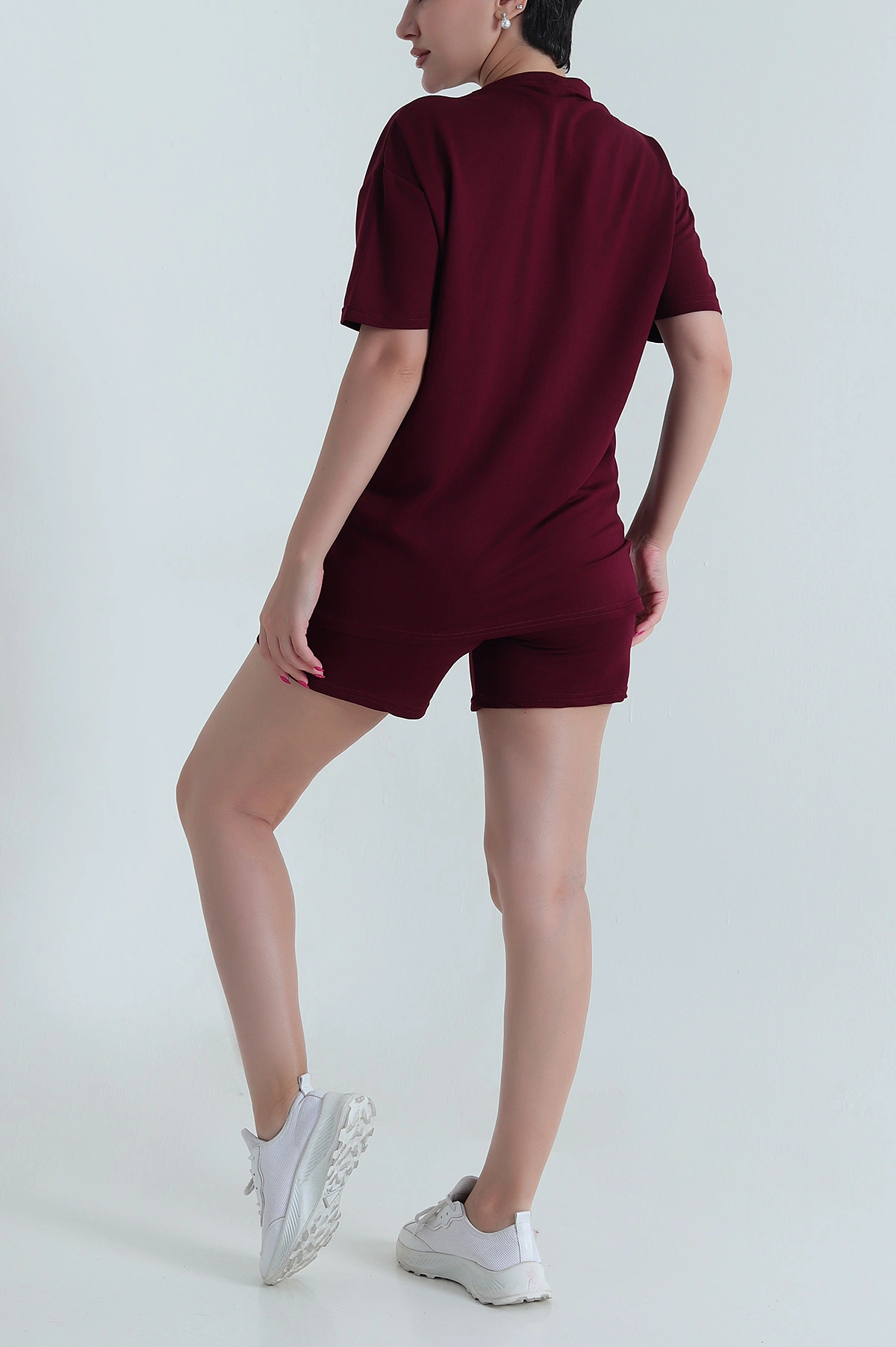 Bordo Şortlu Modal Kadın İkili Takım 474383